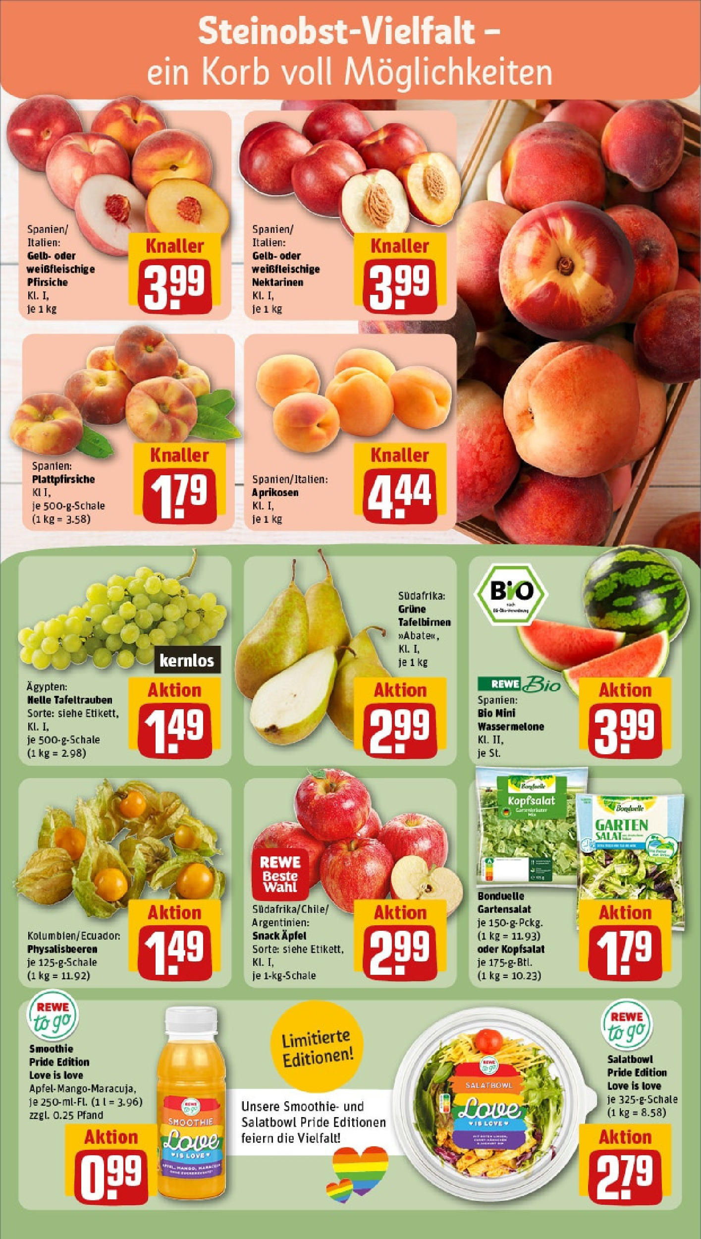 REWE Prospekt ab 08.06.2025 zum Blättern » Angebote | Seite: 6 | Produkte: Korb, Äpfel, Apple, Wassermelone