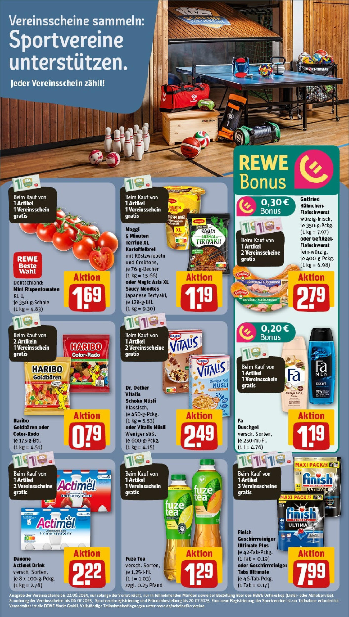 REWE Prospekt ab 08.06.2025 zum Blättern » Angebote | Seite: 15 | Produkte: Musli, Maggi, Finish, Duschgel