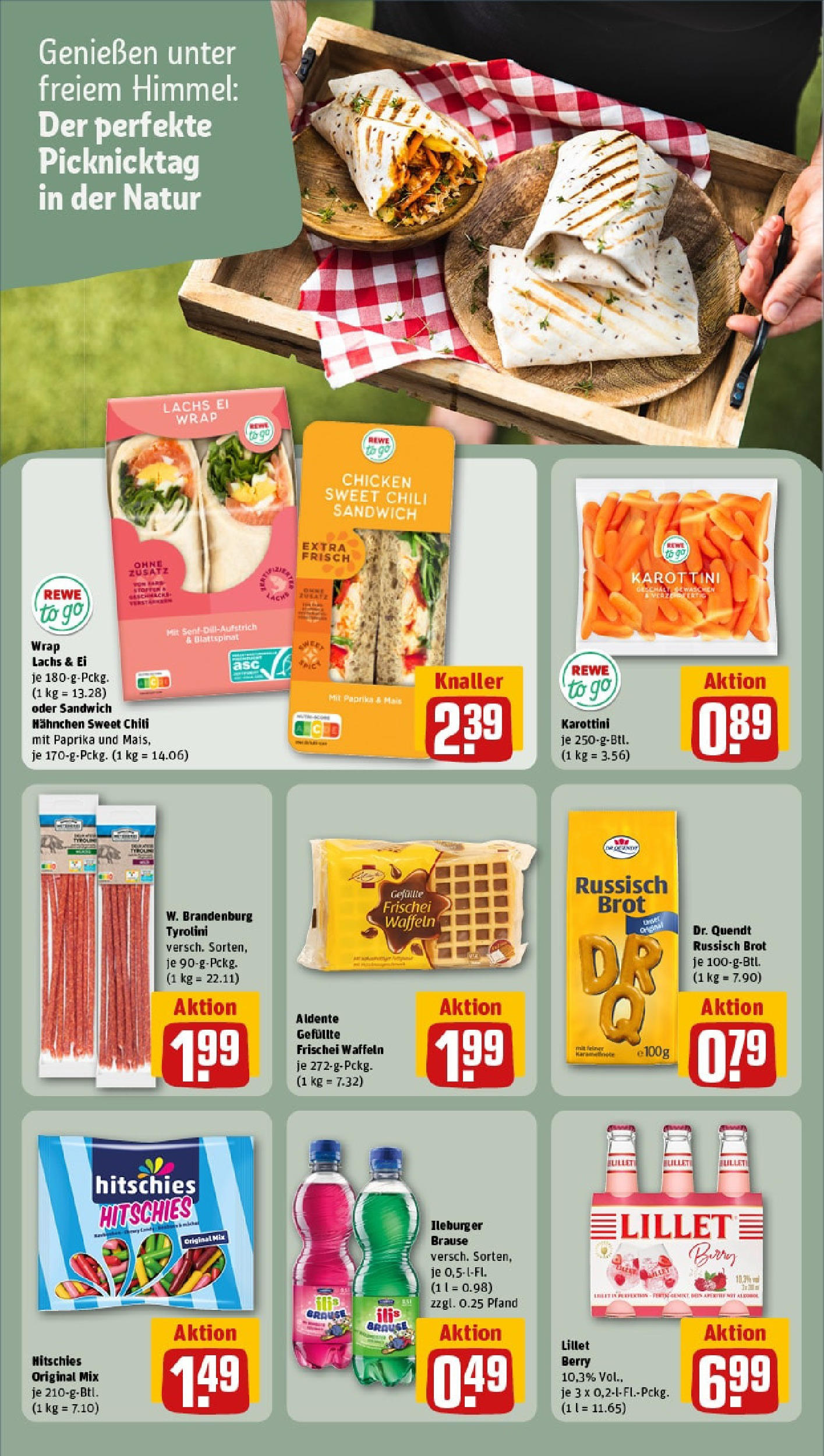 REWE Prospekt ab 08.06.2025 zum Blättern » Angebote | Seite: 14 | Produkte: Hahnchen, Waffeln, Chili, Brot