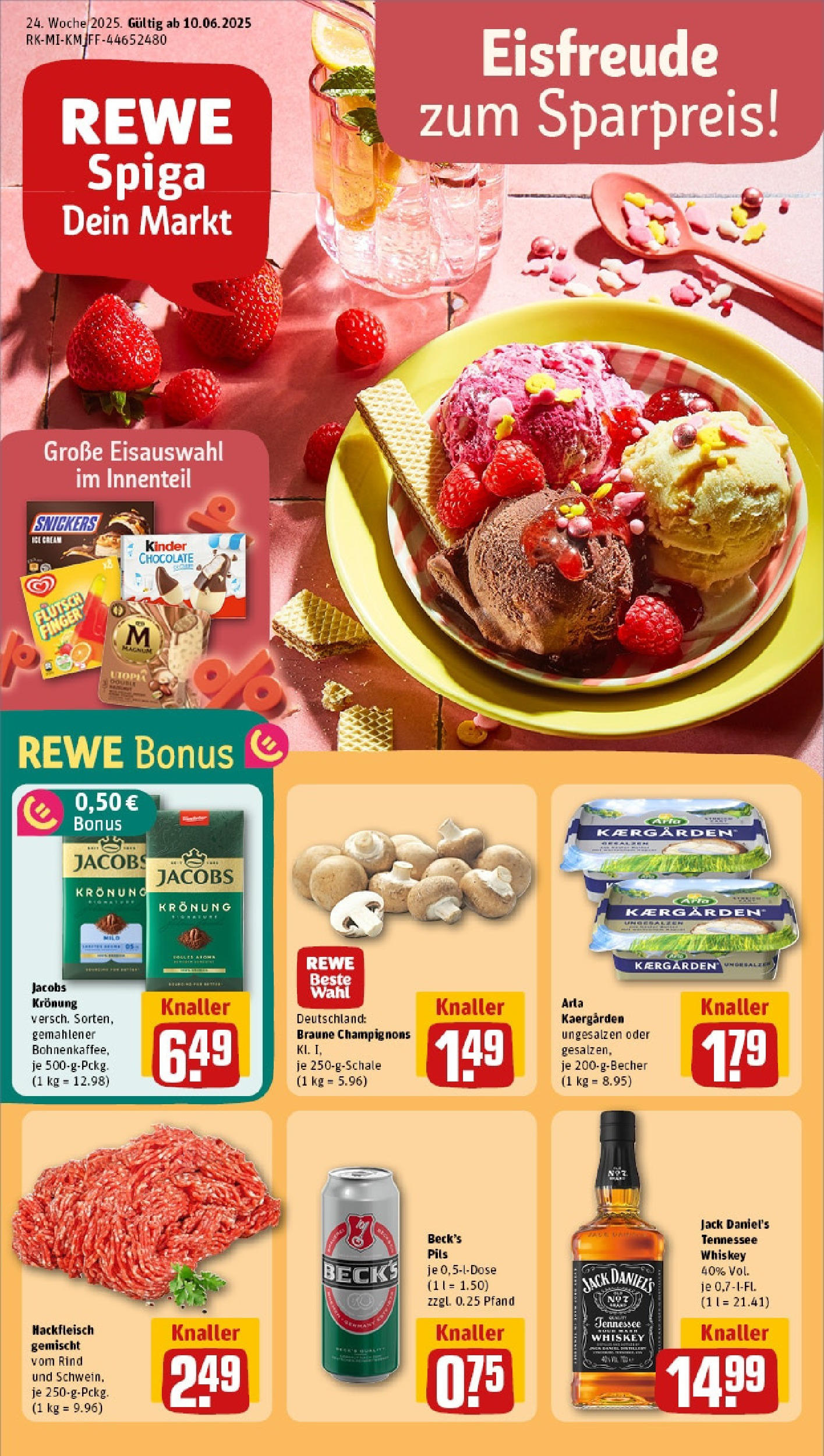 REWE Prospekt ab 08.06.2025 nächste Woche - Prospekt Frankfurt Vorschau von dem Prospekt des Geschäftes Rewe, gültig ab dem 08.06.2025