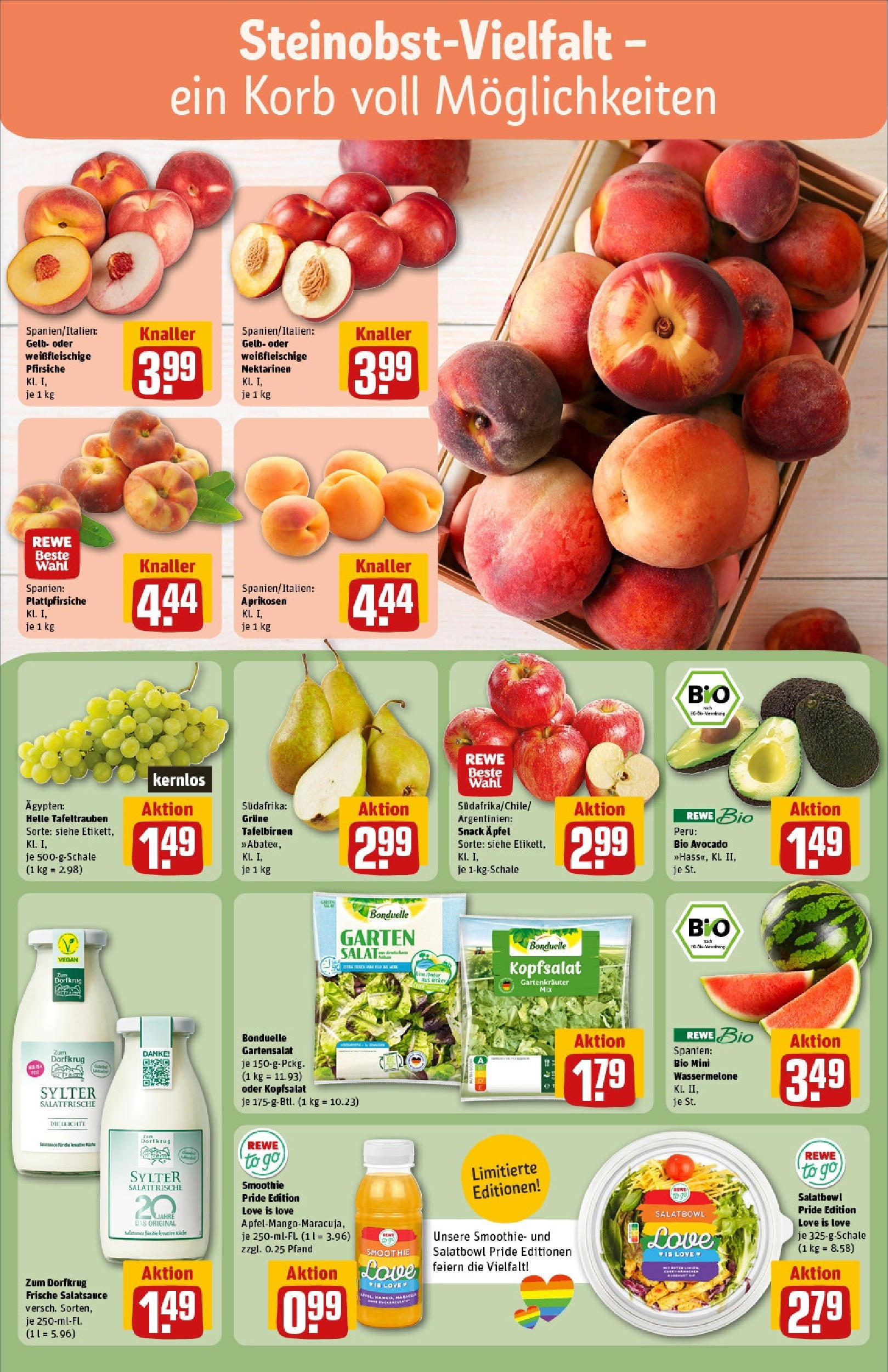 REWE Prospekt ab 08.06.2025 zum Blättern » Angebote | Seite: 6 | Produkte: Dressing, Äpfel, Avocado, Salat