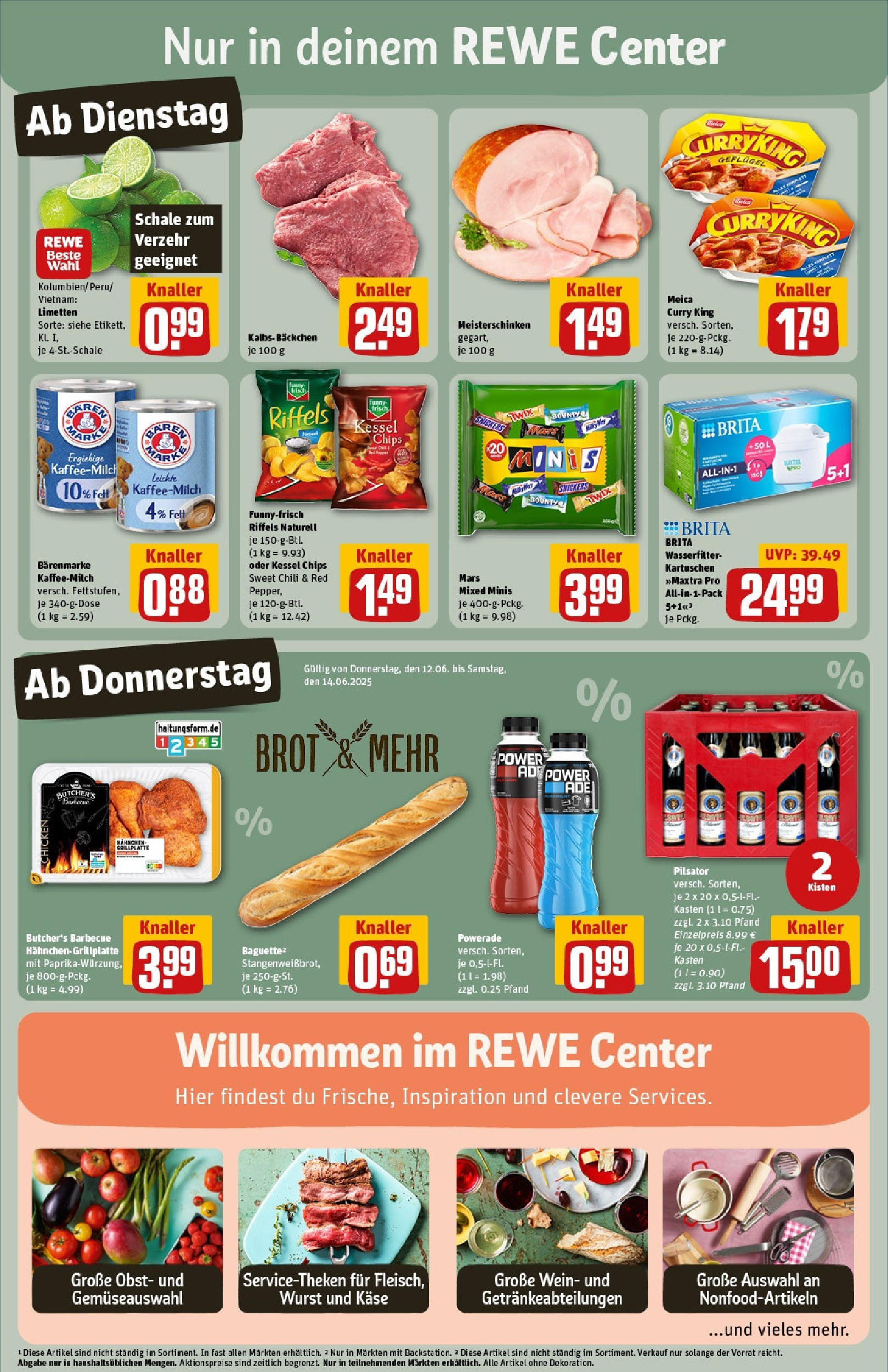 Rewe prospekt Chemnitz	 (ab 08.06.2025) zum Blättern » Angebote | Seite: 3 | Produkte: Snickers, Obst, Powerade, Wein