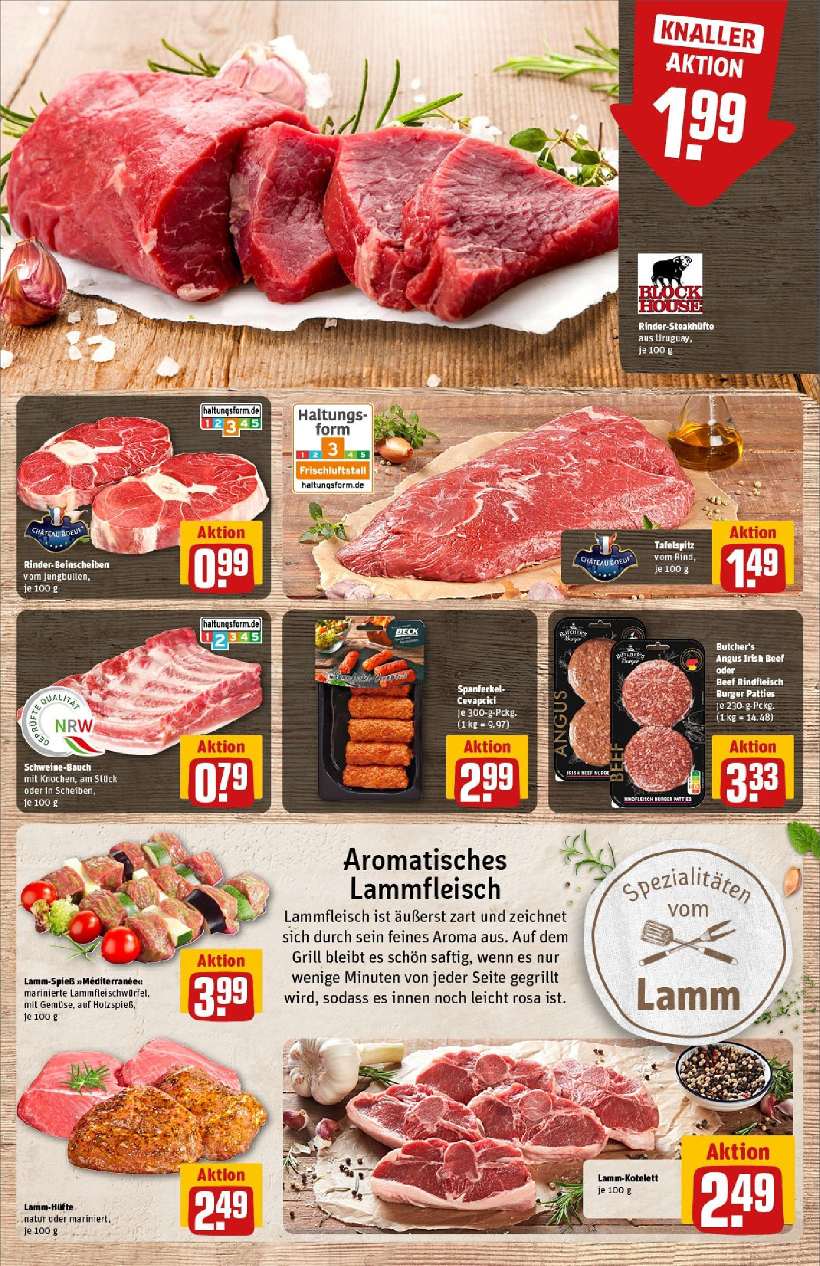 REWE Prospekt ab 08.06.2025 zum Blättern » Angebote | Seite: 9 | Produkte: Tafelspitz, Schweinebauch, Cevapcici, Burger
