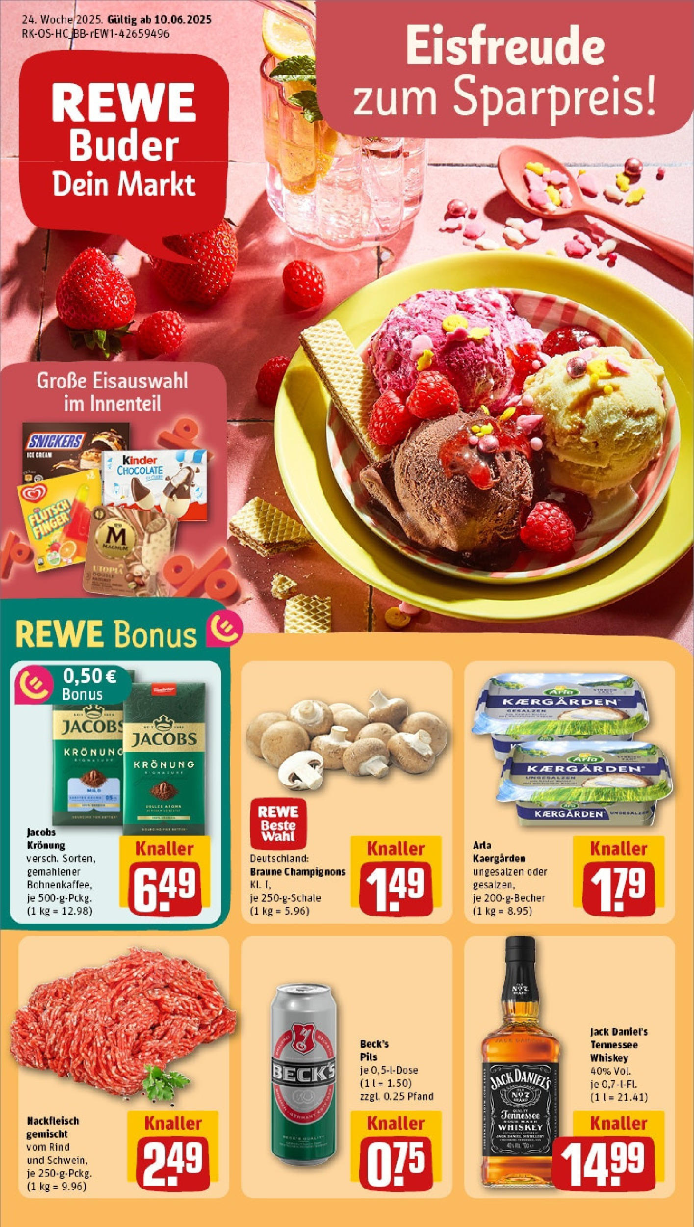 REWE Prospekt ab 08.06.2025 nächste Woche - Prospekt Weimar Vorschau von dem Prospekt des Geschäftes Rewe, gültig ab dem 08.06.2025