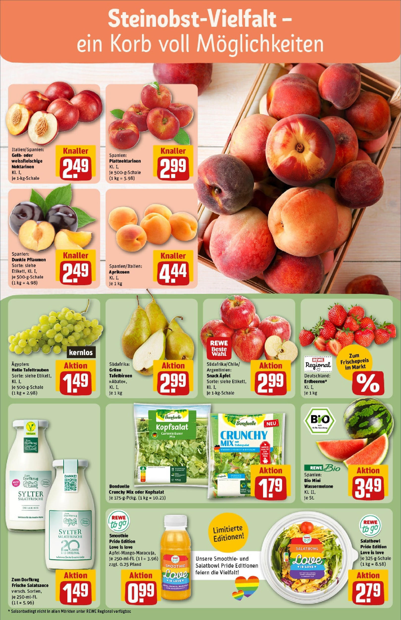 Rewe prospekt Chemnitz	 (ab 08.06.2025) zum Blättern » Angebote | Seite: 6 | Produkte: Pflaumen, Dressing, Äpfel, Wassermelone