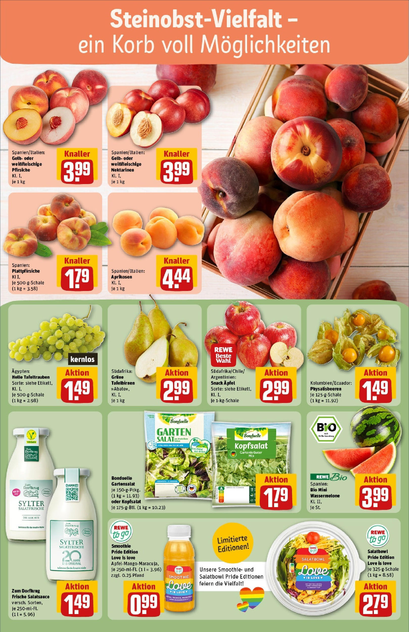 REWE Prospekt ab 08.06.2025 zum Blättern » Angebote | Seite: 6 | Produkte: Nektarinen, Dressing, Äpfel, Wassermelone