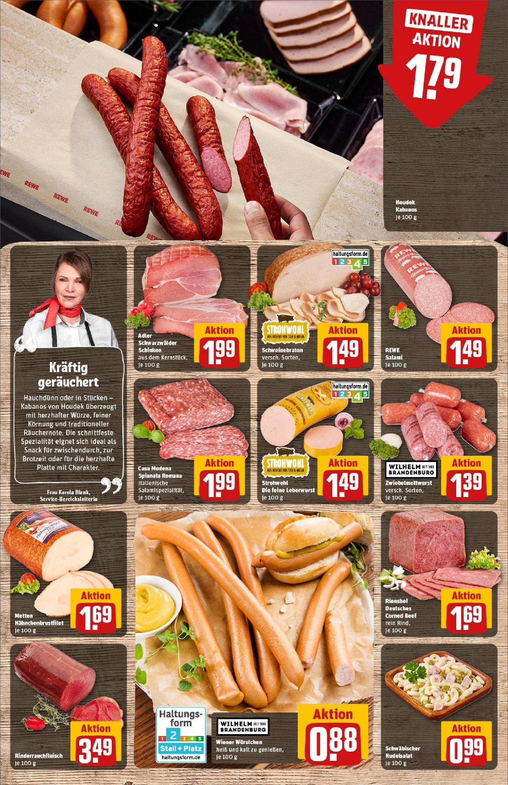 REWE Prospekt ab 08.06.2025 zum Blättern » Angebote | Seite: 10 | Produkte: Wiener wurstchen, Pasta, Salami, Schinken