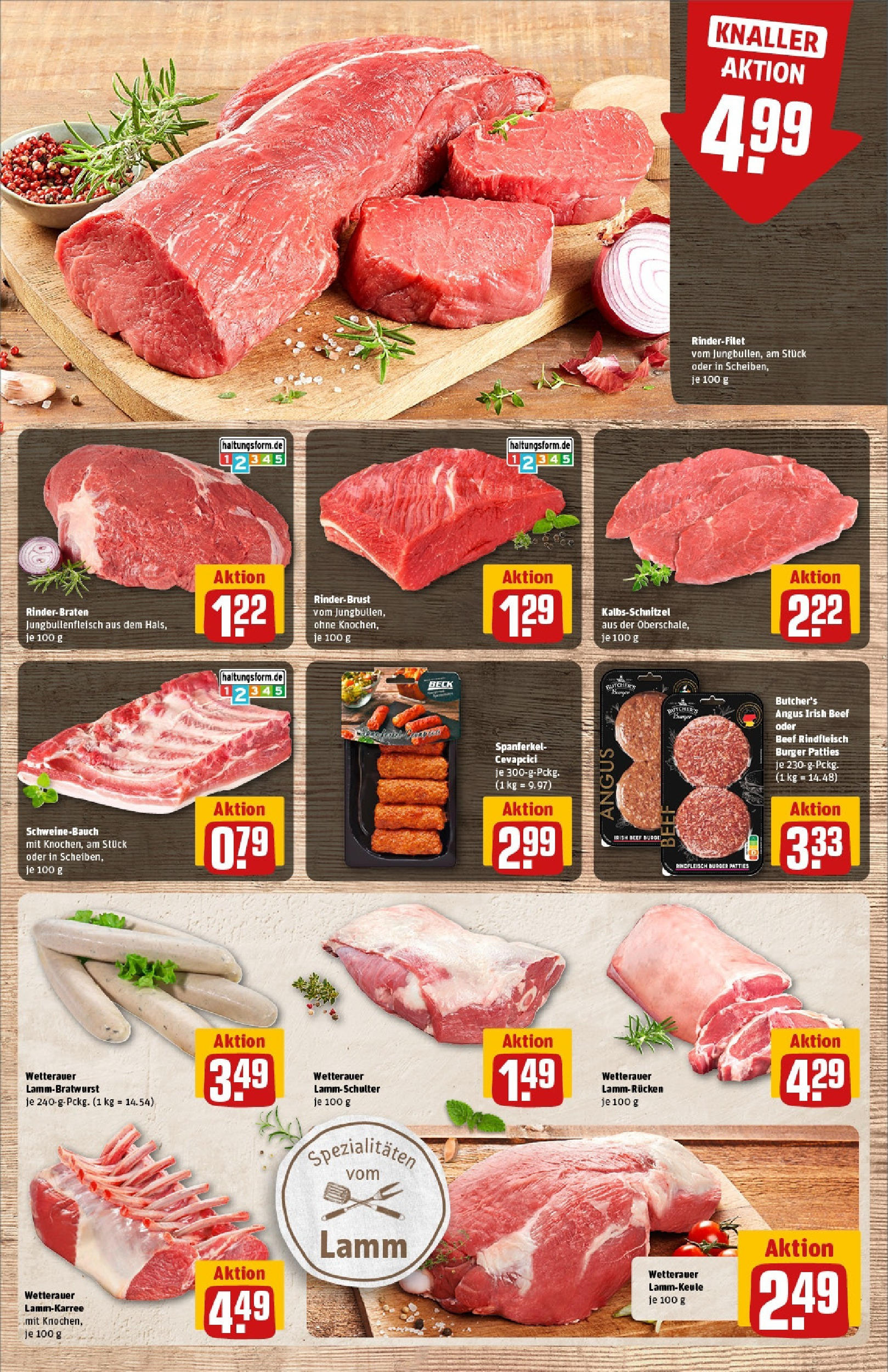 REWE Prospekt ab 08.06.2025 zum Blättern » Angebote | Seite: 9 | Produkte: Rinderfilet, Cevapcici, Burger, Rindfleisch