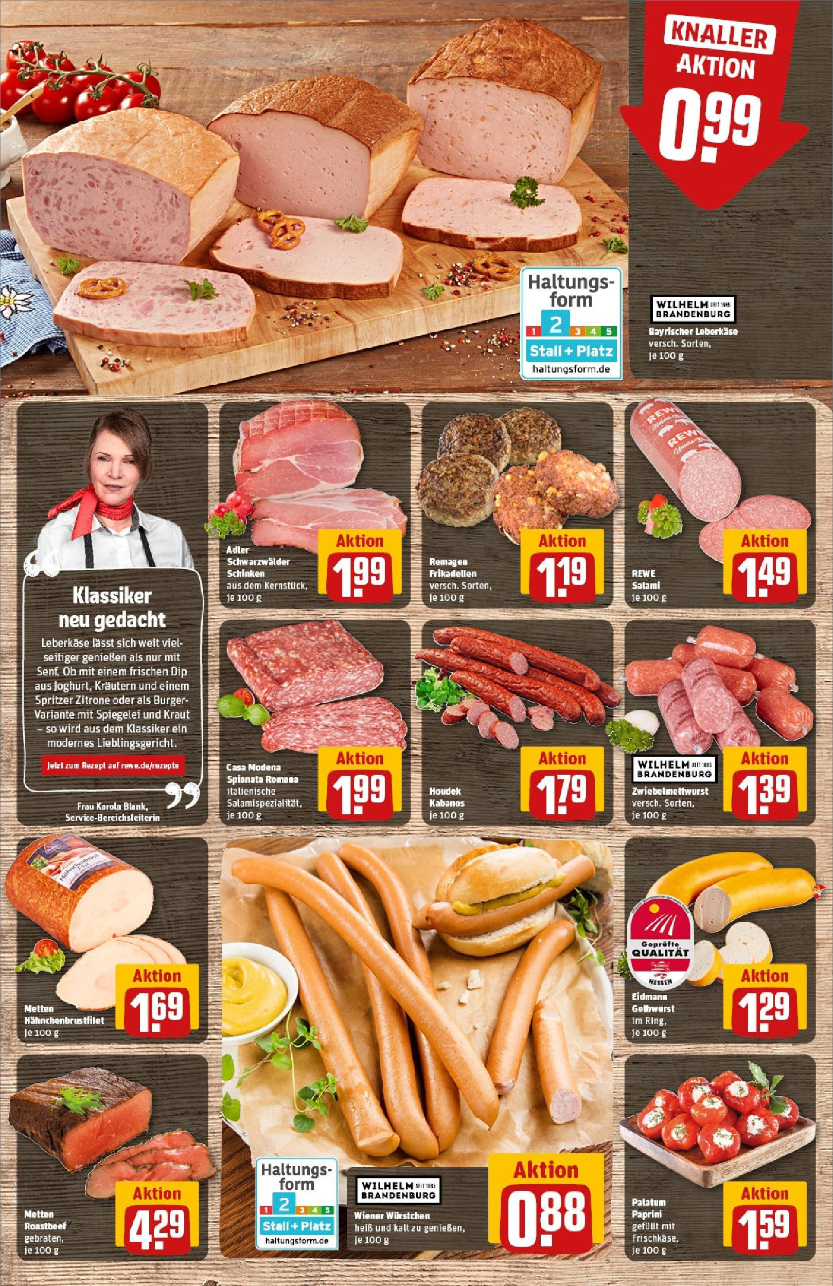 REWE Prospekt ab 08.06.2025 zum Blättern » Angebote | Seite: 10 | Produkte: Wiener wurstchen, Salami, Schinken, Leberkase