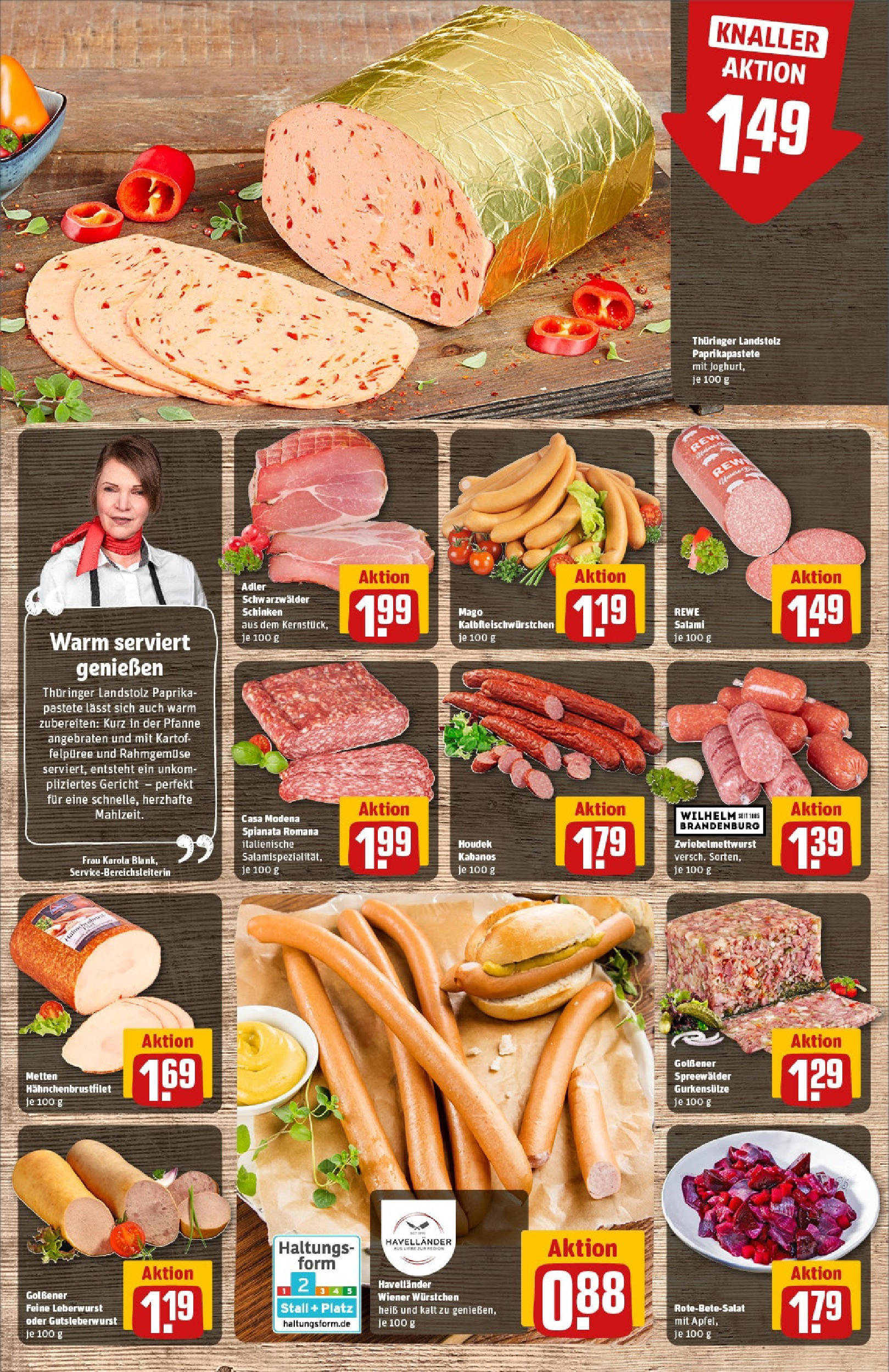 Rewe prospekt Chemnitz	 (ab 08.06.2025) zum Blättern » Angebote | Seite: 12 | Produkte: Wiener wurstchen, Paprika, Salami, Schinken