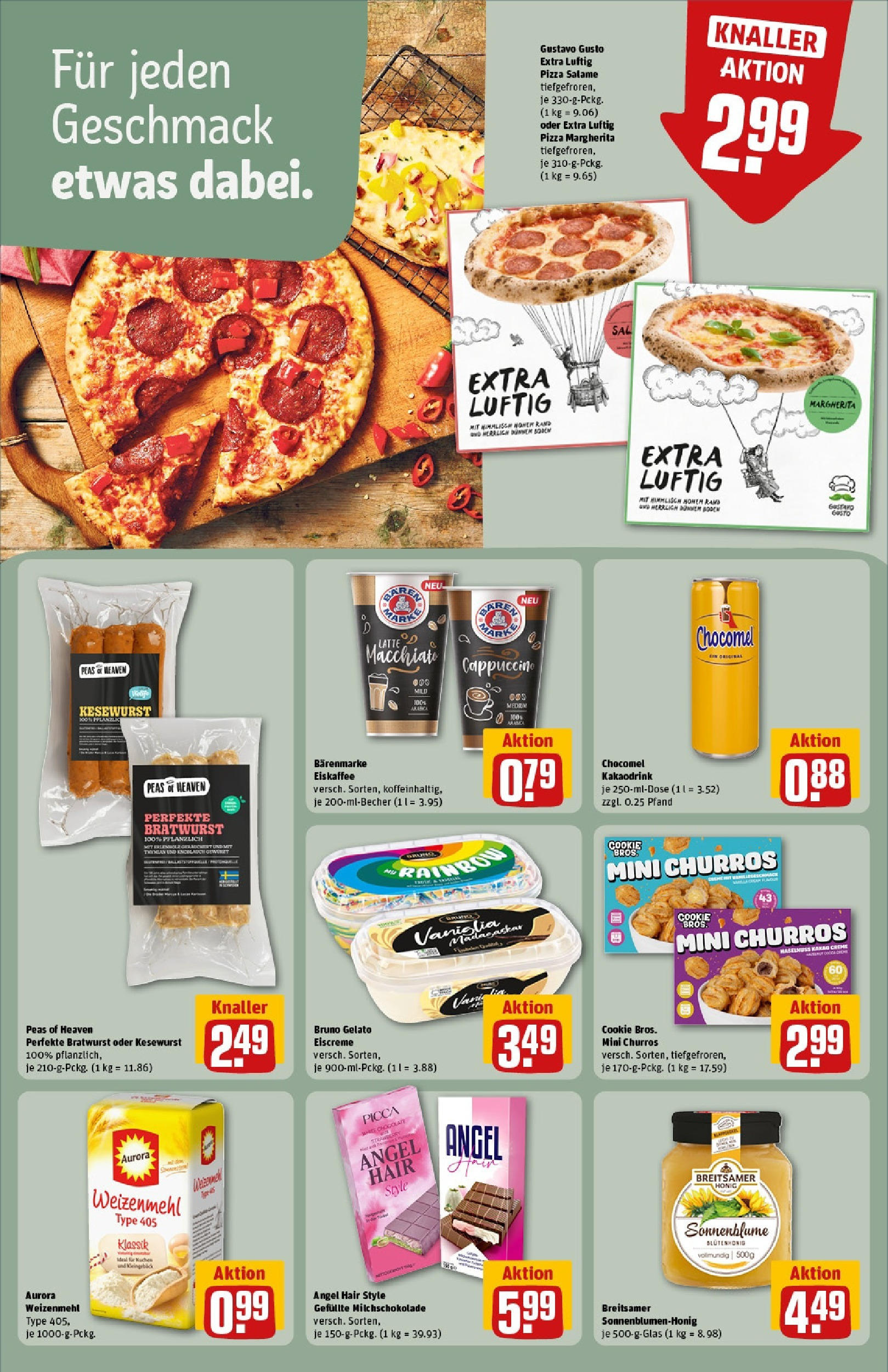 REWE Prospekt ab 08.06.2025 zum Blättern » Angebote | Seite: 22 | Produkte: Gustavo gusto, Bratwurst, Eiscreme, Kuchen