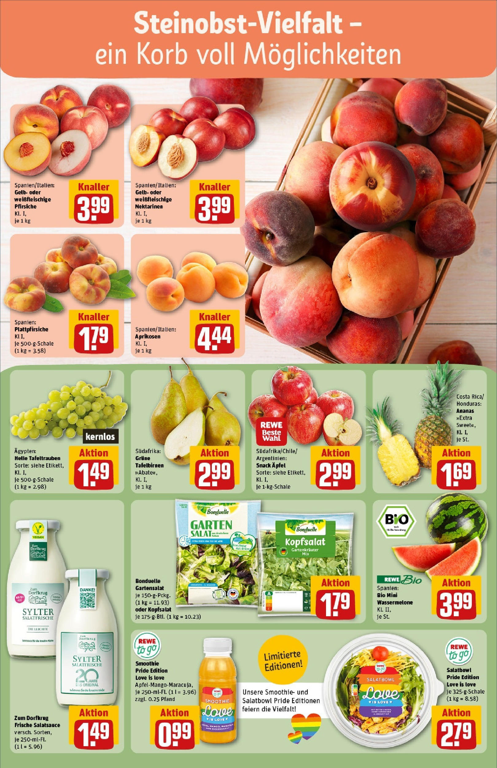 REWE Prospekt ab 08.06.2025 zum Blättern » Angebote | Seite: 6 | Produkte: Dressing, Ananas, Apple, Salat