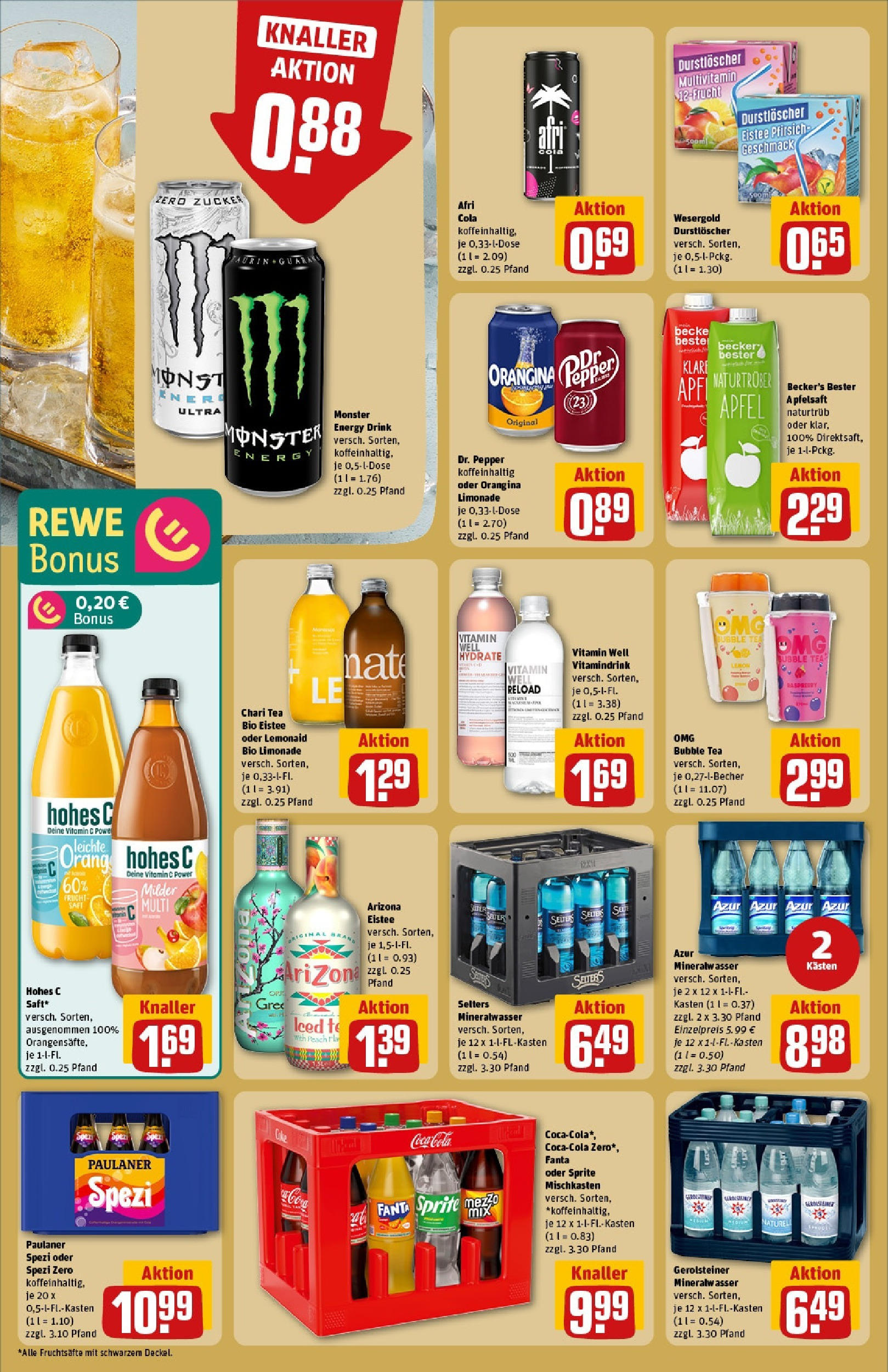 REWE Prospekt ab 08.06.2025 zum Blättern » Angebote | Seite: 24 | Produkte: Energy, Limonade, Monster, Pfirsich