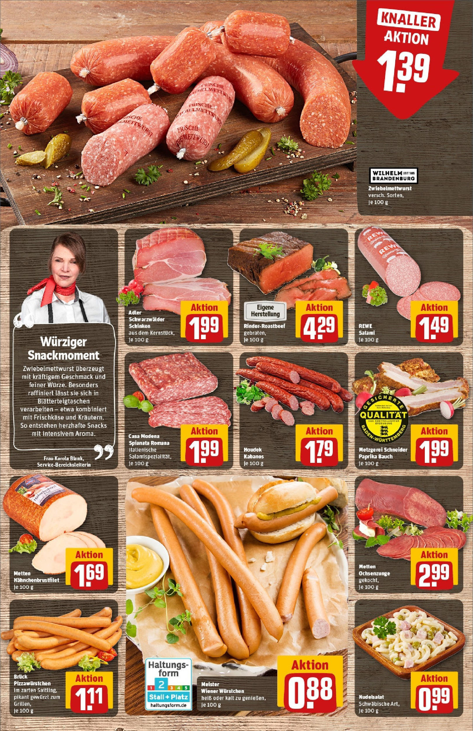REWE Prospekt ab 08.06.2025 zum Blättern » Angebote | Seite: 10 | Produkte: Wiener wurstchen, Paprika, Salami, Schinken
