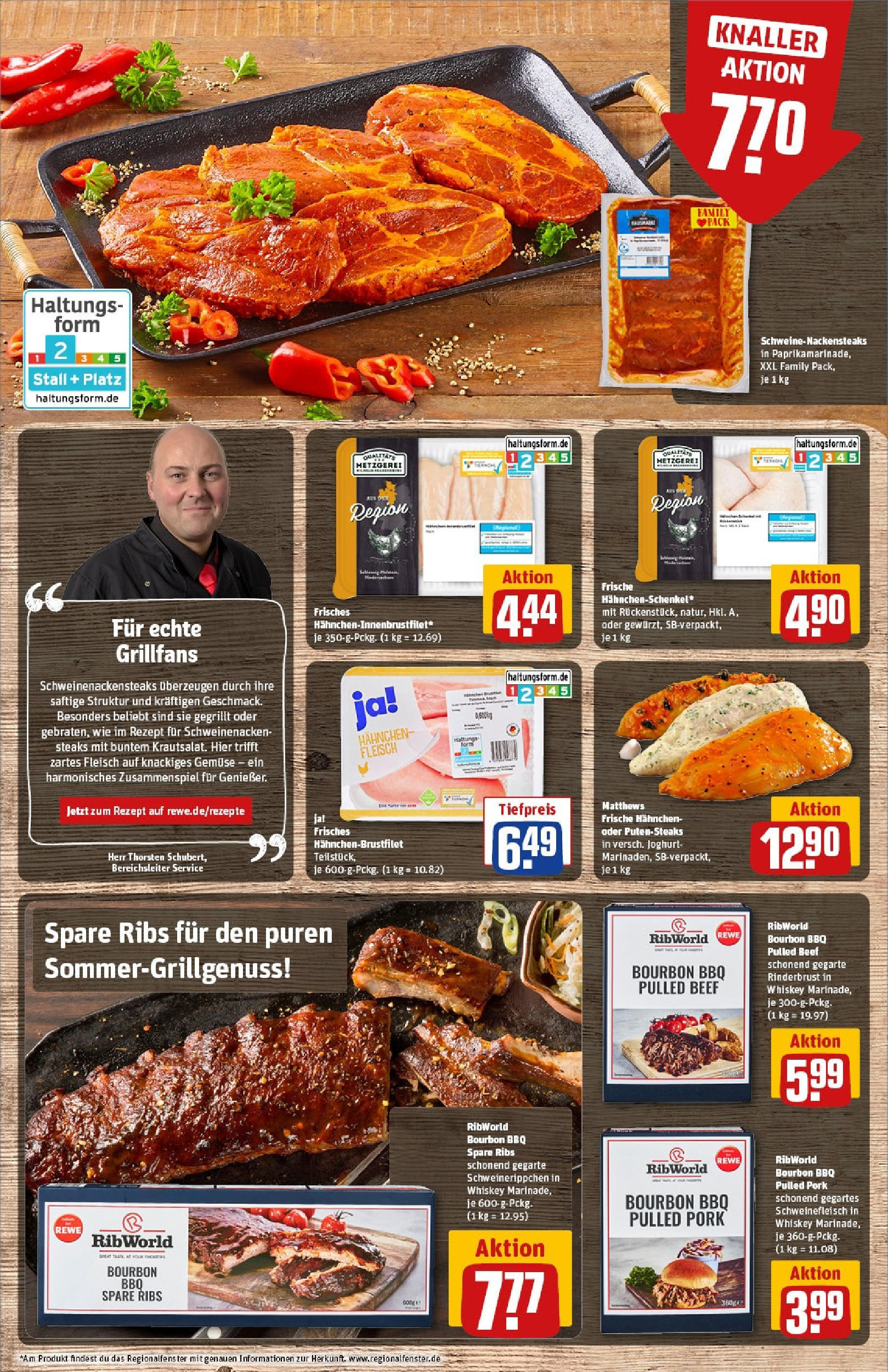 REWE Prospekt ab 08.06.2025 zum Blättern » Angebote | Seite: 8 | Produkte: Spare ribs, Schweinefleisch, Bourbon, Whiskey