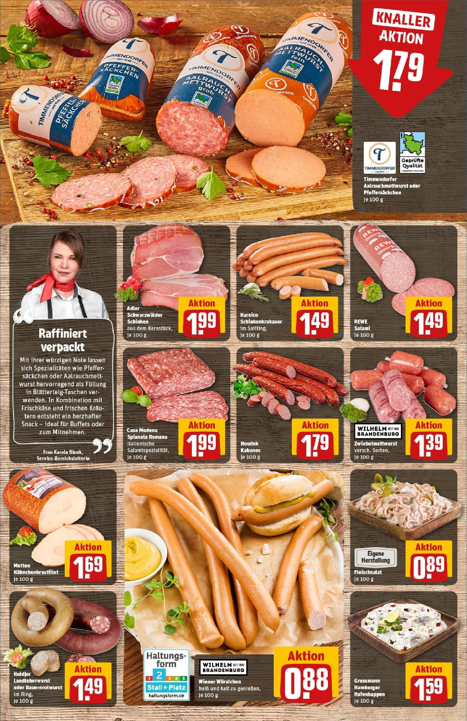 REWE Prospekt ab 08.06.2025 zum Blättern » Angebote | Seite: 10 | Produkte: Wiener wurstchen, Pfeffer, Schinken, Frischkase