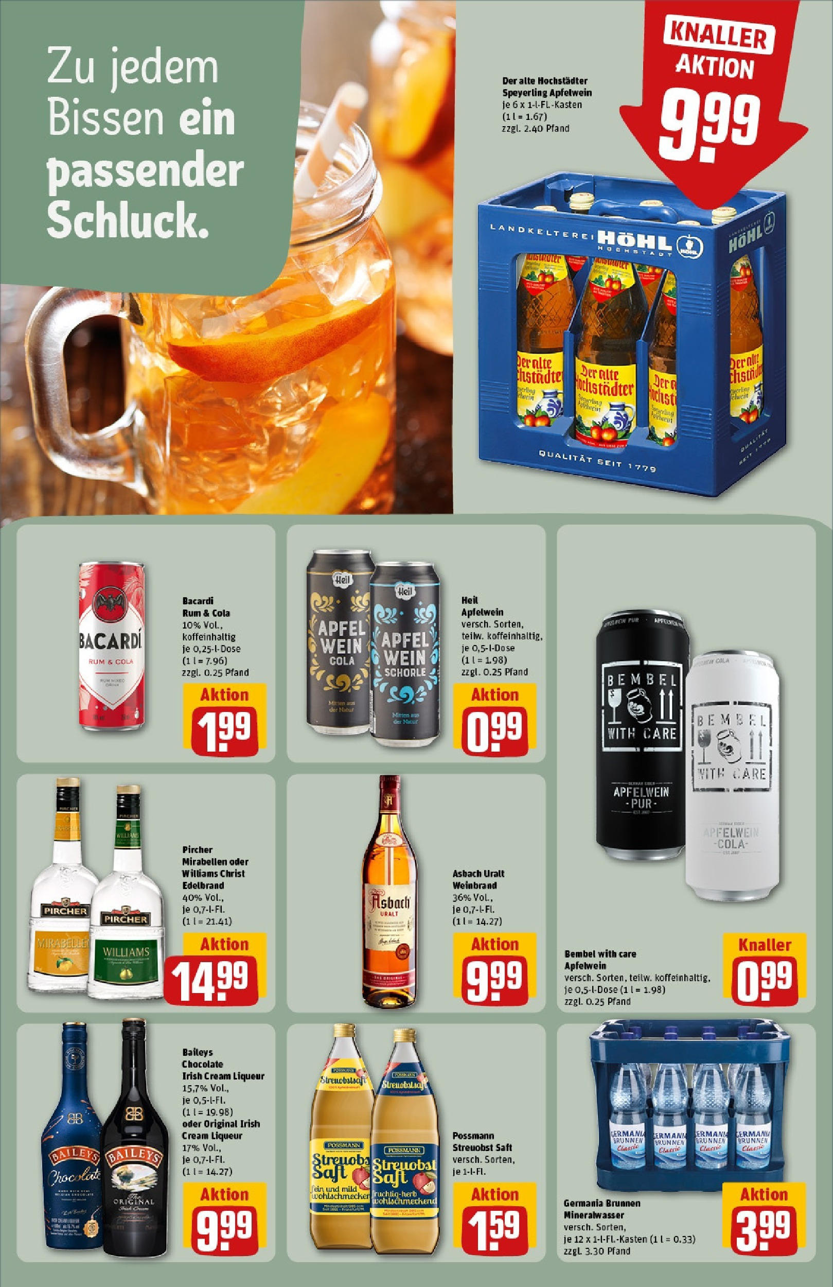 REWE Prospekt ab 08.06.2025 zum Blättern » Angebote | Seite: 23 | Produkte: Baileys, Saft, Wein, Asbach