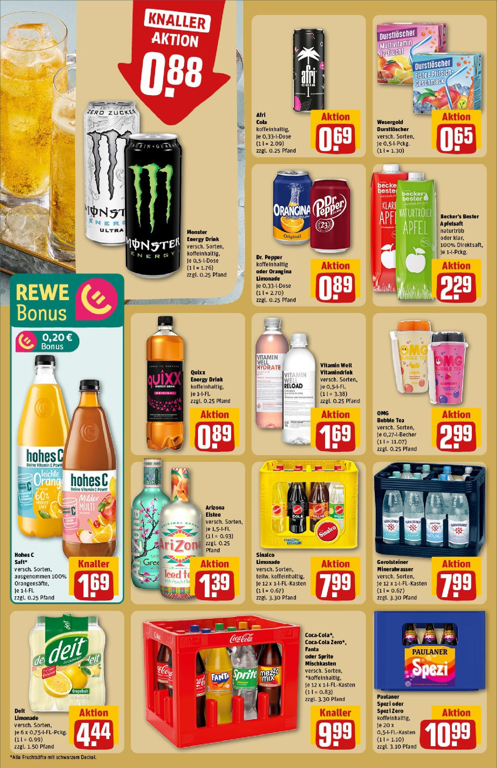 REWE Prospekt ab 08.06.2025 zum Blättern » Angebote | Seite: 16 | Produkte: Fanta, Apple, Zucker, Hohes c