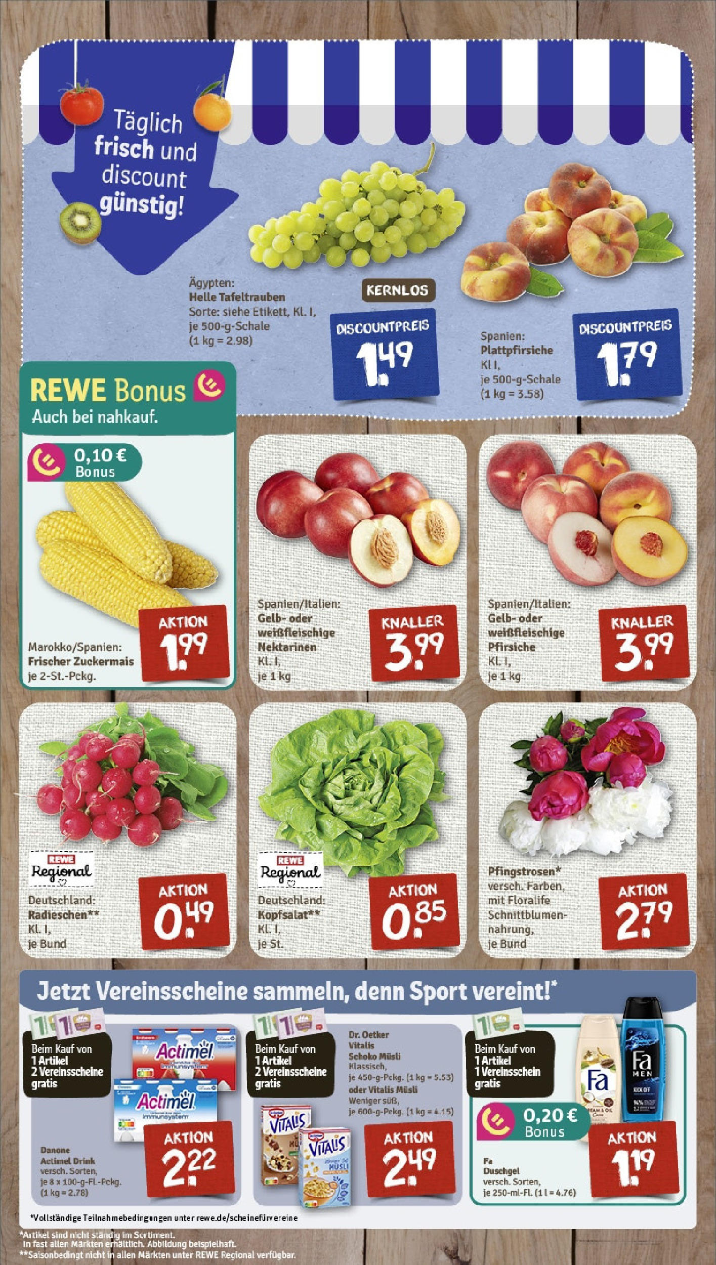 REWE Prospekt ab 08.06.2025 zum Blättern » Angebote | Seite: 3 | Produkte: Musli, Nektarinen, Fa duschgel, Shower Gel