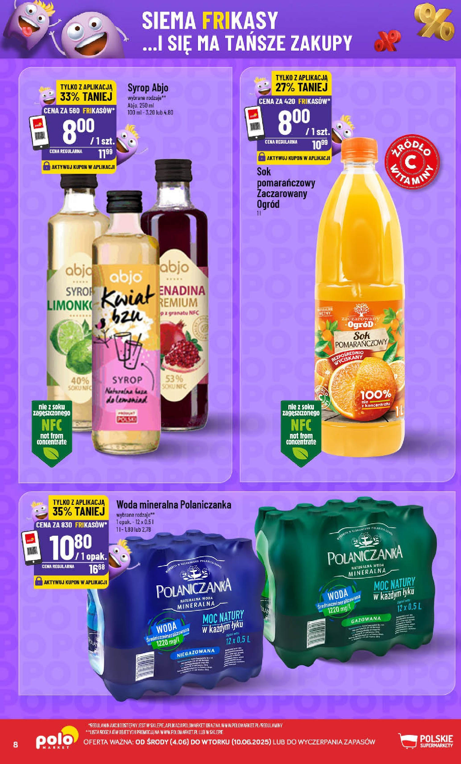 POLOmarket gazetka od jutra (04.06.2025) - Nowa PDF | Strona: 8 | Produkty: Syrop, Malina, Sok, Woda