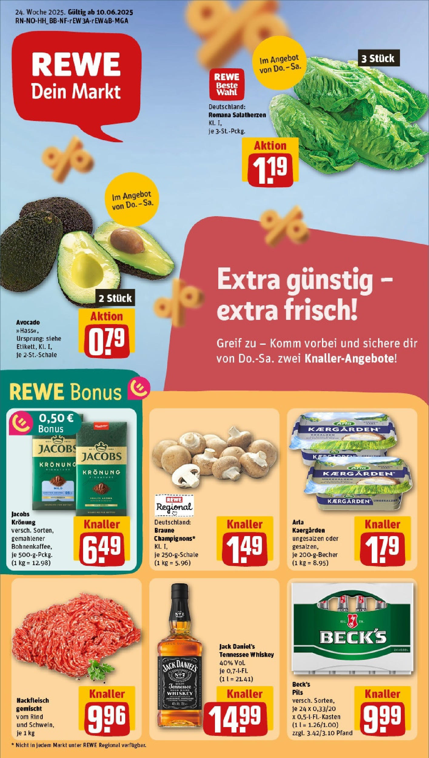 Rewe prospekt Hamburg/Rahlstedt	 (ab 08.06.2025) zum Blättern » Angebote | Seite: 1 | Produkte: Pils, Jack Daniel's, Avocado, Whiskey