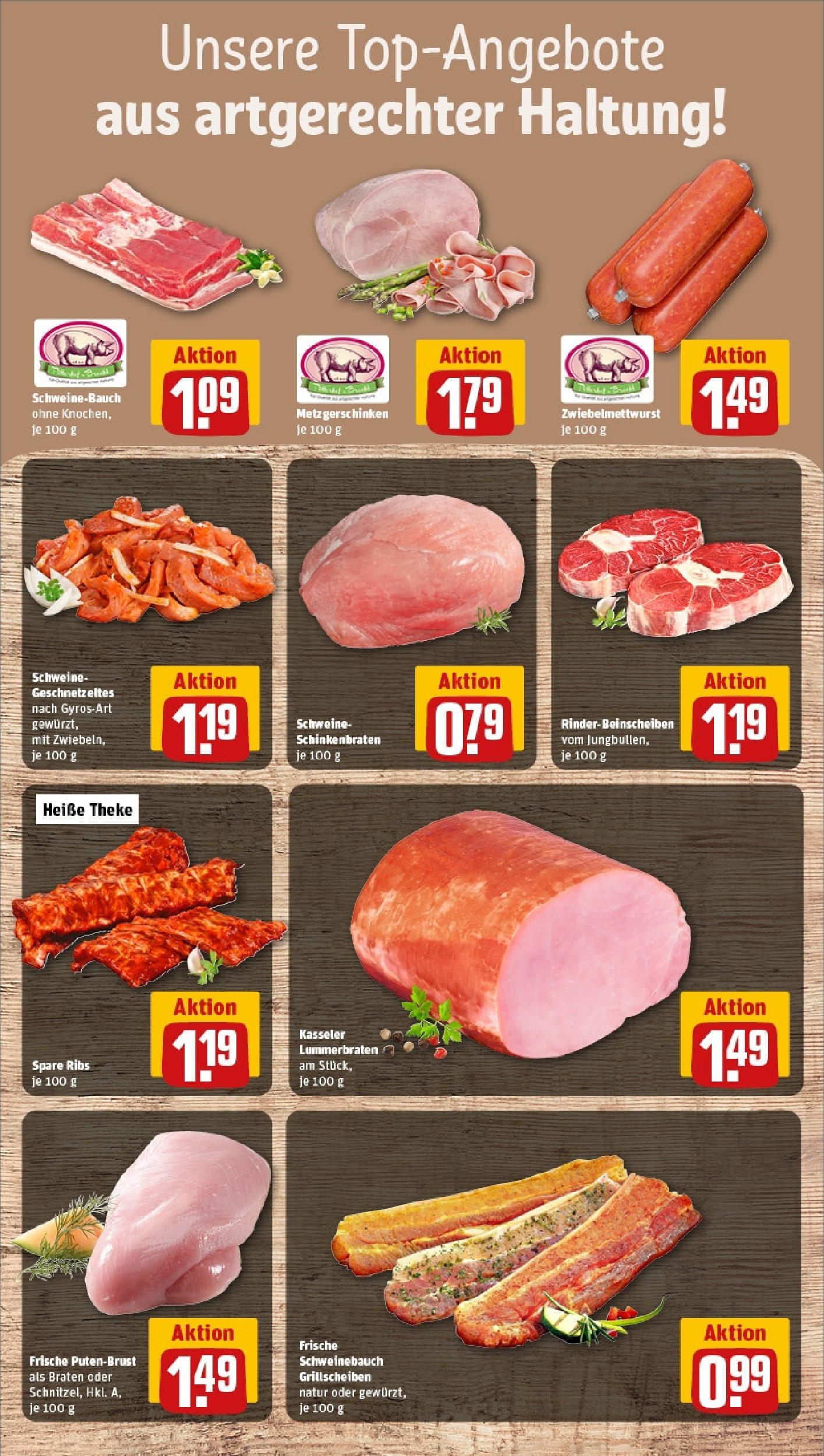 REWE Prospekt ab 08.06.2025 zum Blättern » Angebote | Seite: 8 | Produkte: Theke, Schweinebauch, Spare ribs, Gyros