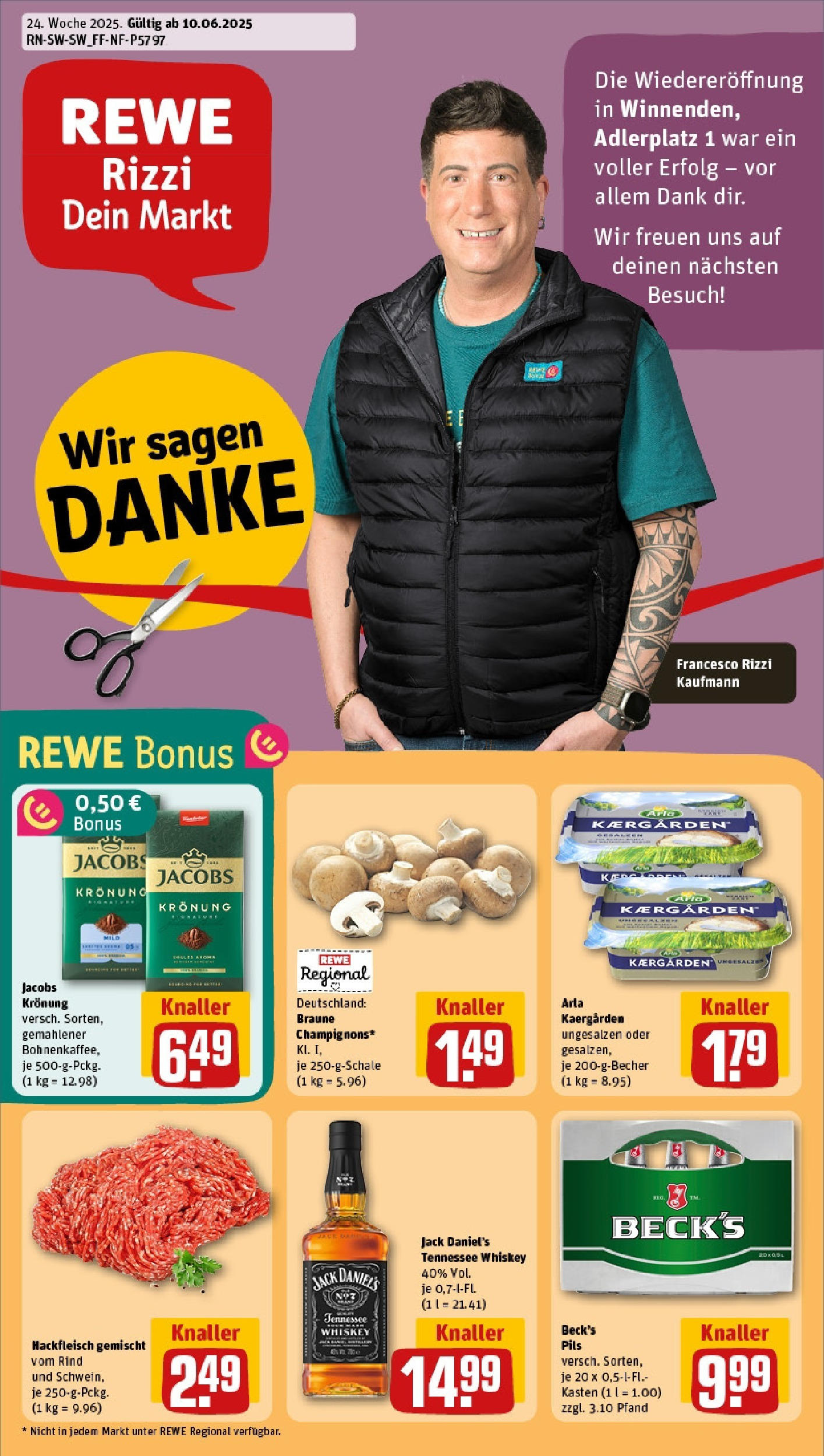 REWE Prospekt ab 08.06.2025 nächste Woche - Prospekt Winnenden Vorschau von dem Prospekt des Geschäftes Rewe, gültig ab dem 08.06.2025