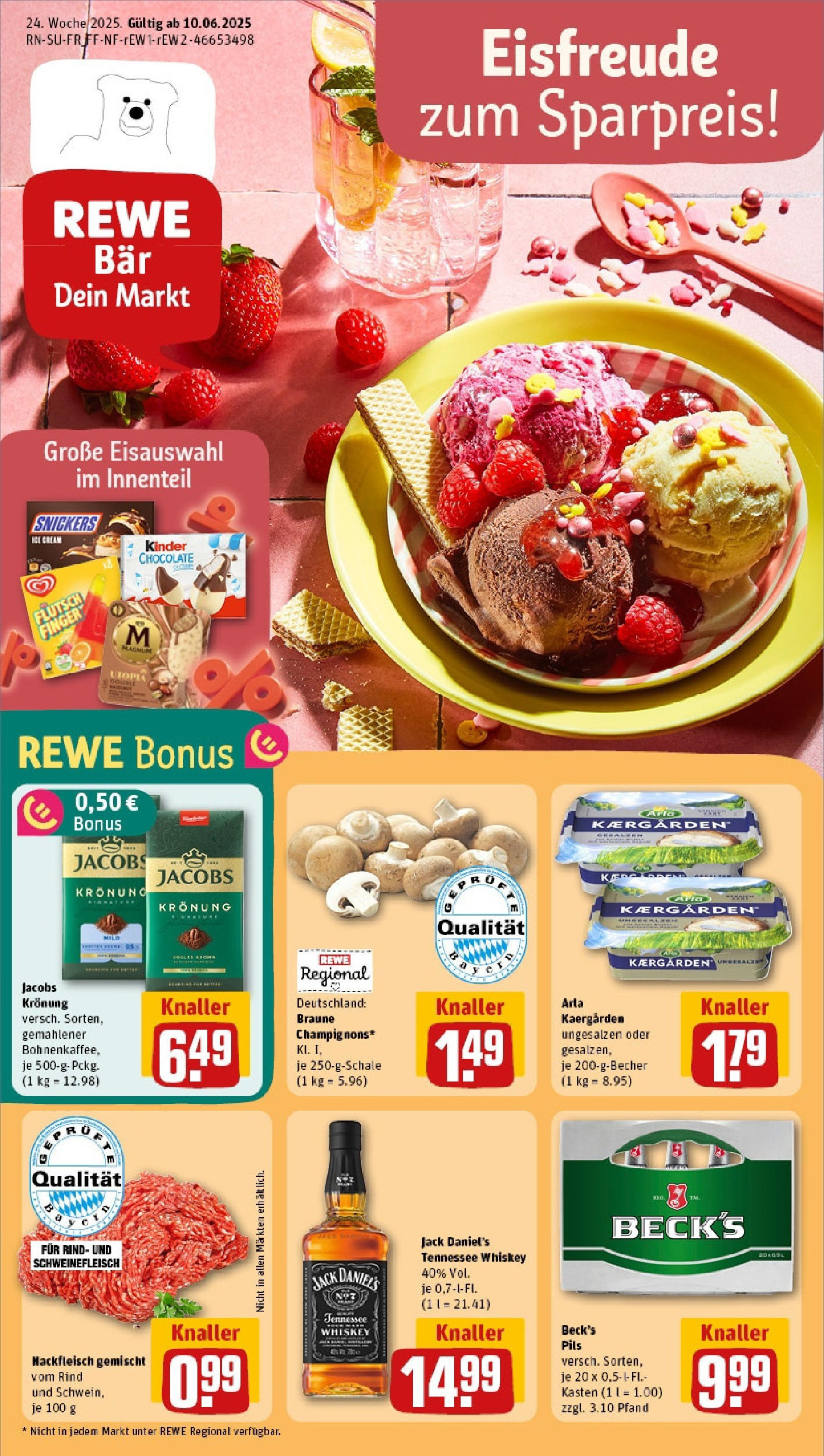 REWE Prospekt ab 08.06.2025 nächste Woche - Rewe: Wochenangebote Vorschau von dem Prospekt des Geschäftes Rewe, gültig ab dem 08.06.2025
