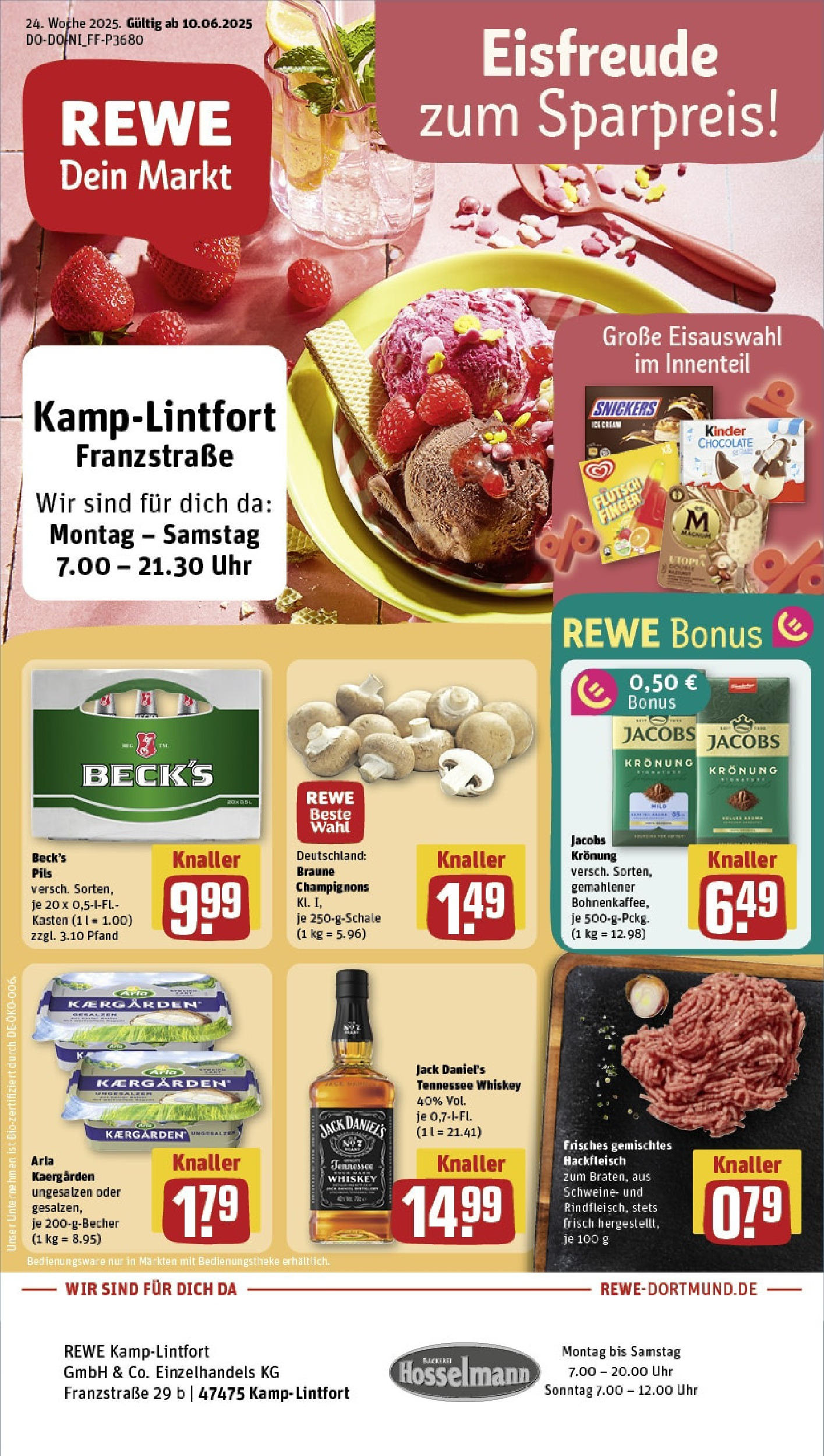 REWE Prospekt ab 08.06.2025 nächste Woche - Prospekt Kamp-Lintfort Vorschau von dem Prospekt des Geschäftes Rewe, gültig ab dem 08.06.2025
