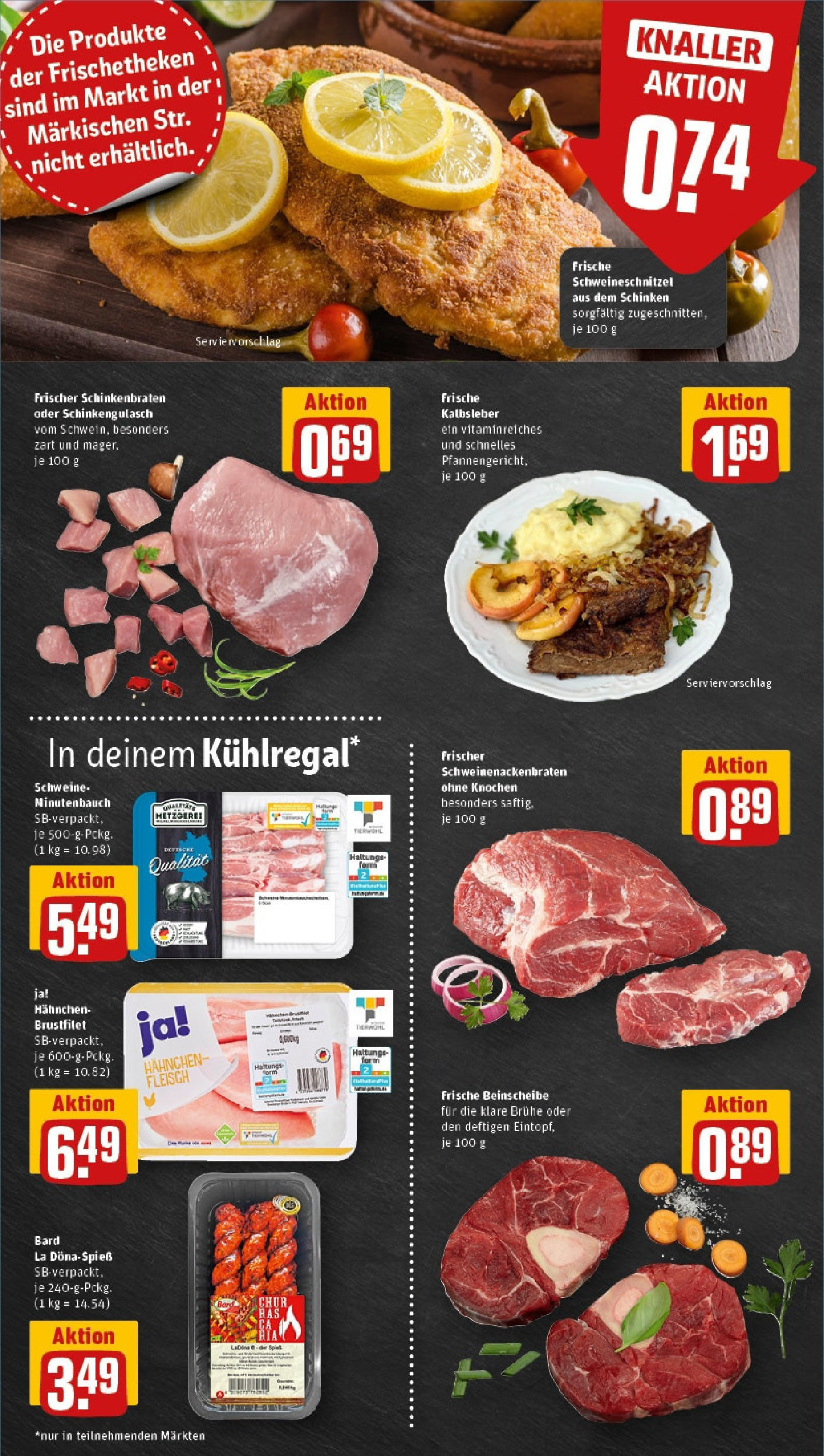 REWE Prospekt ab 08.06.2025 zum Blättern » Angebote | Seite: 6 | Produkte: Hahnchen, Schnitzel, Kalbsleber, Schinken