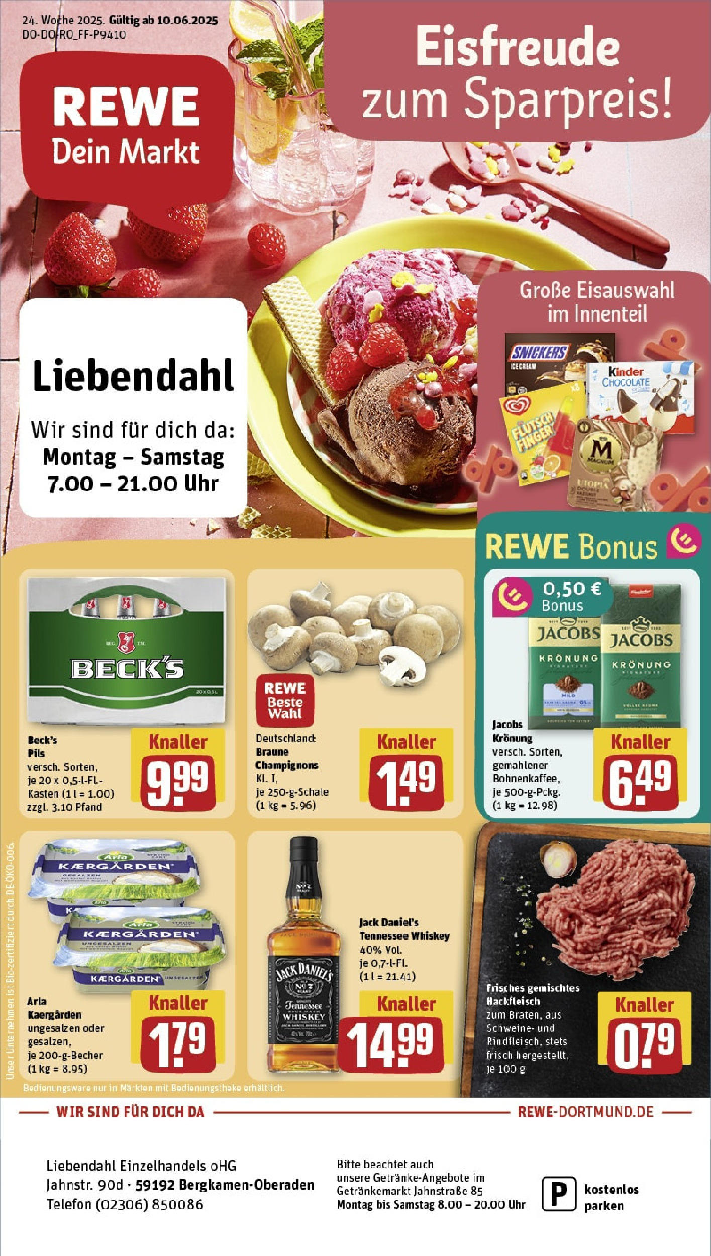 REWE Prospekt ab 08.06.2025 nächste Woche - Prospekt Bergkamen Vorschau von dem Prospekt des Geschäftes Rewe, gültig ab dem 08.06.2025