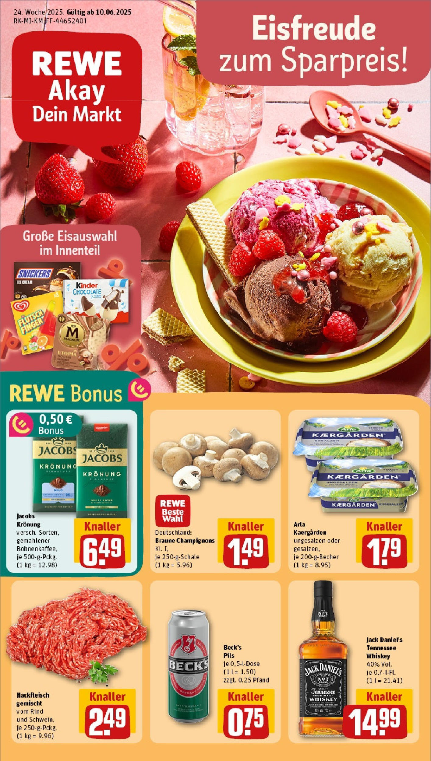 REWE Prospekt ab 08.06.2025 nächste Woche - Prospekt Frankfurt / Praunheim Vorschau von dem Prospekt des Geschäftes Rewe, gültig ab dem 08.06.2025