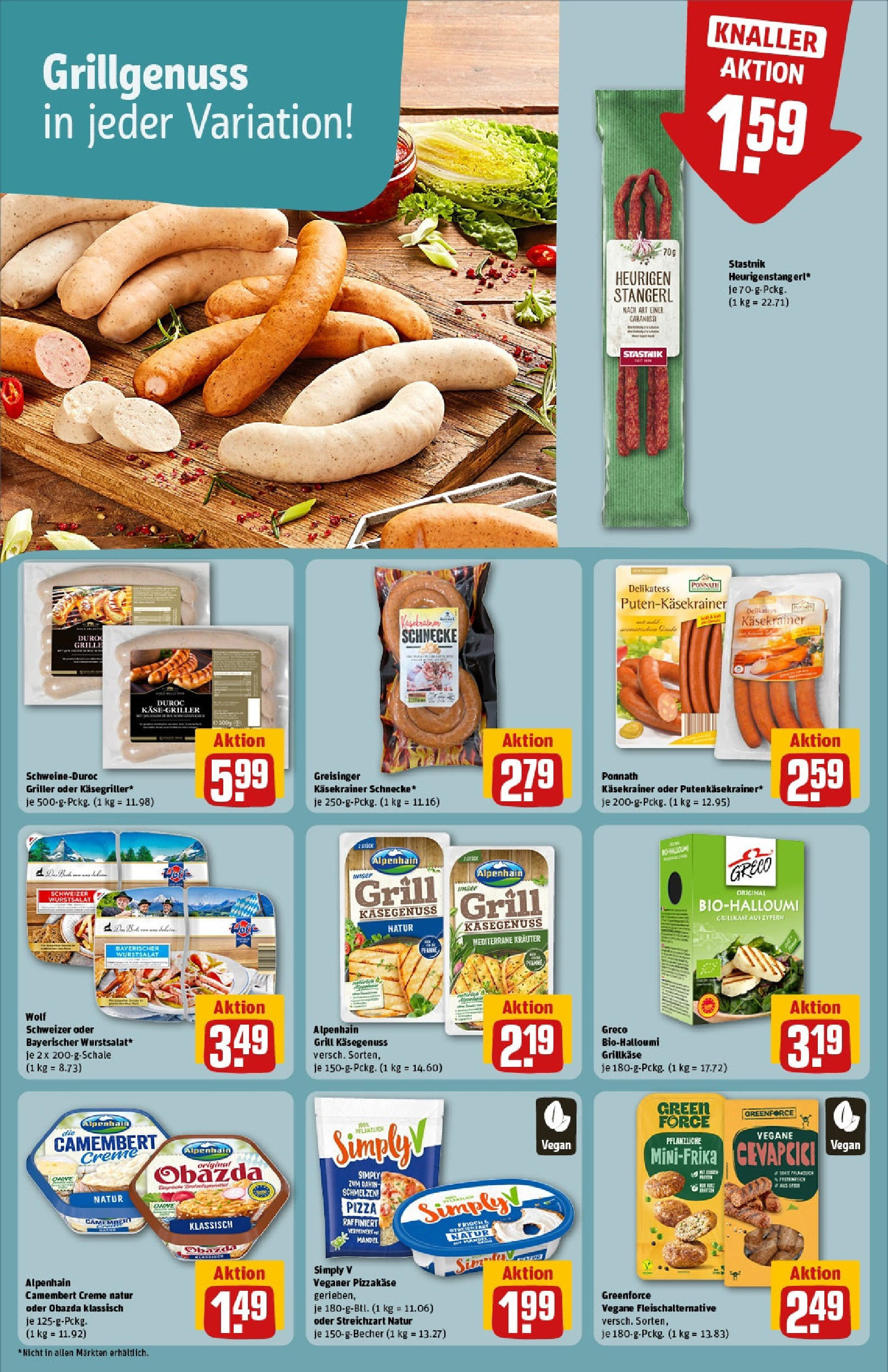 REWE Prospekt ab 08.06.2025 zum Blättern » Angebote | Seite: 16 | Produkte: Cevapcici, Käsekrainer, Pizza, Griller