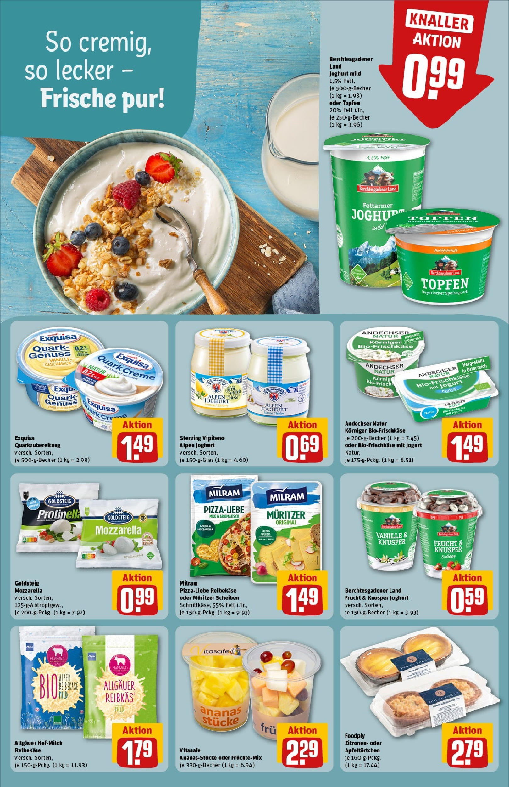 REWE Prospekt ab 08.06.2025 zum Blättern » Angebote | Seite: 18 | Produkte: Mozzarella, Creme, Speisequark, Zitronen
