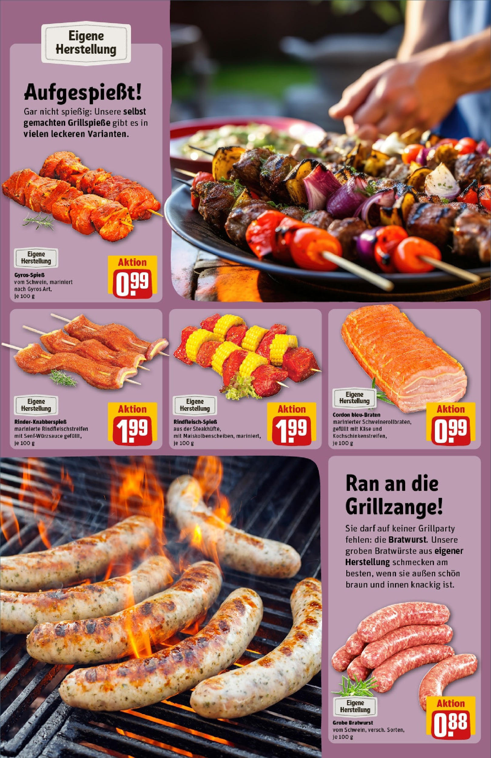 REWE Prospekt ab 08.06.2025 zum Blättern » Angebote | Seite: 12 | Produkte: Käse, Bratwurst, Gyros