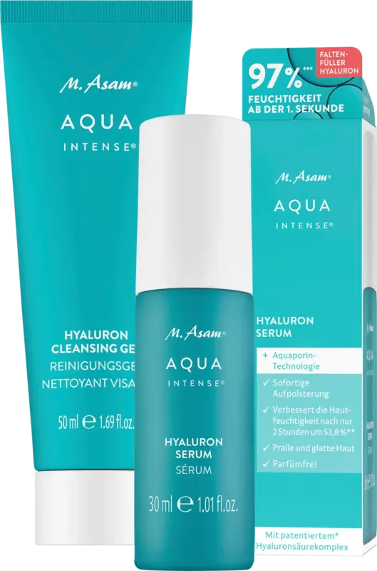M. Asam Gesichtspflegeset Aqua Intense Hyaluron 2tlg, Gesichtsserum + Reinigungsgel