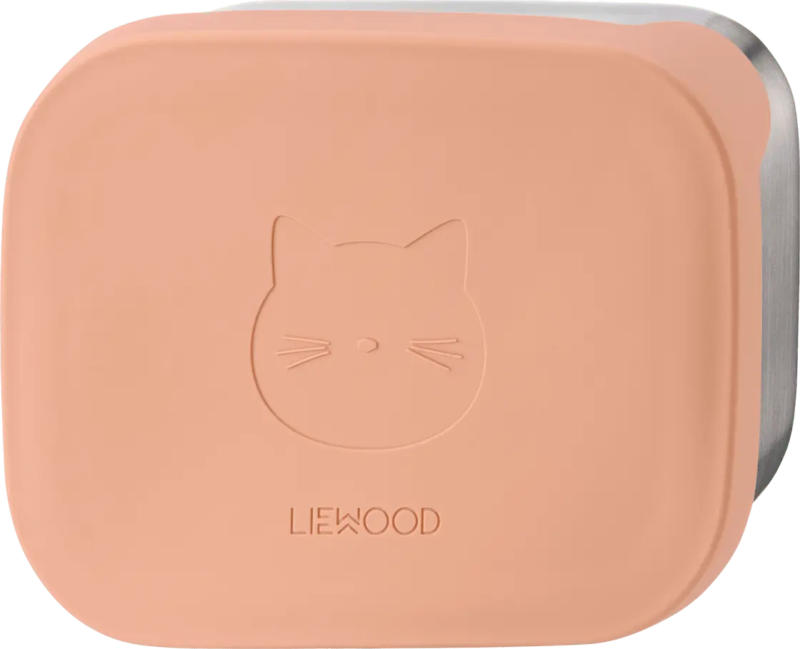 LIEWOOD Lunchbox Katze aus Edelstahl, tuscany rose (5,5x17x13,5 cm)