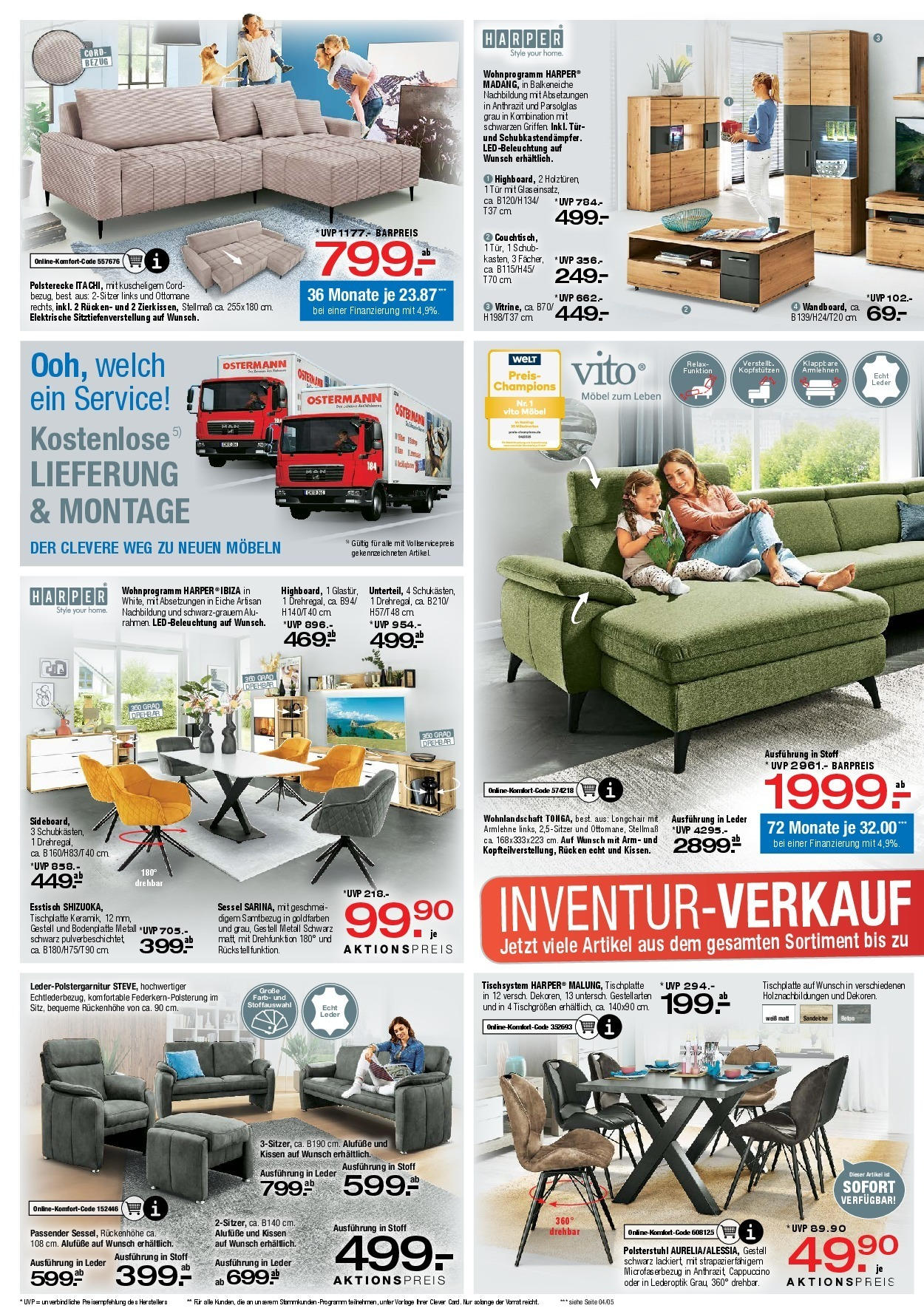 Ostermann - Möbel Ostermann: Neue Möbel wirken Wunder. (ab 13.06.2025) zum Blättern | Seite: 1 | Produkte: Wohnlandschaft, Esstisch, Kissen, Tür
