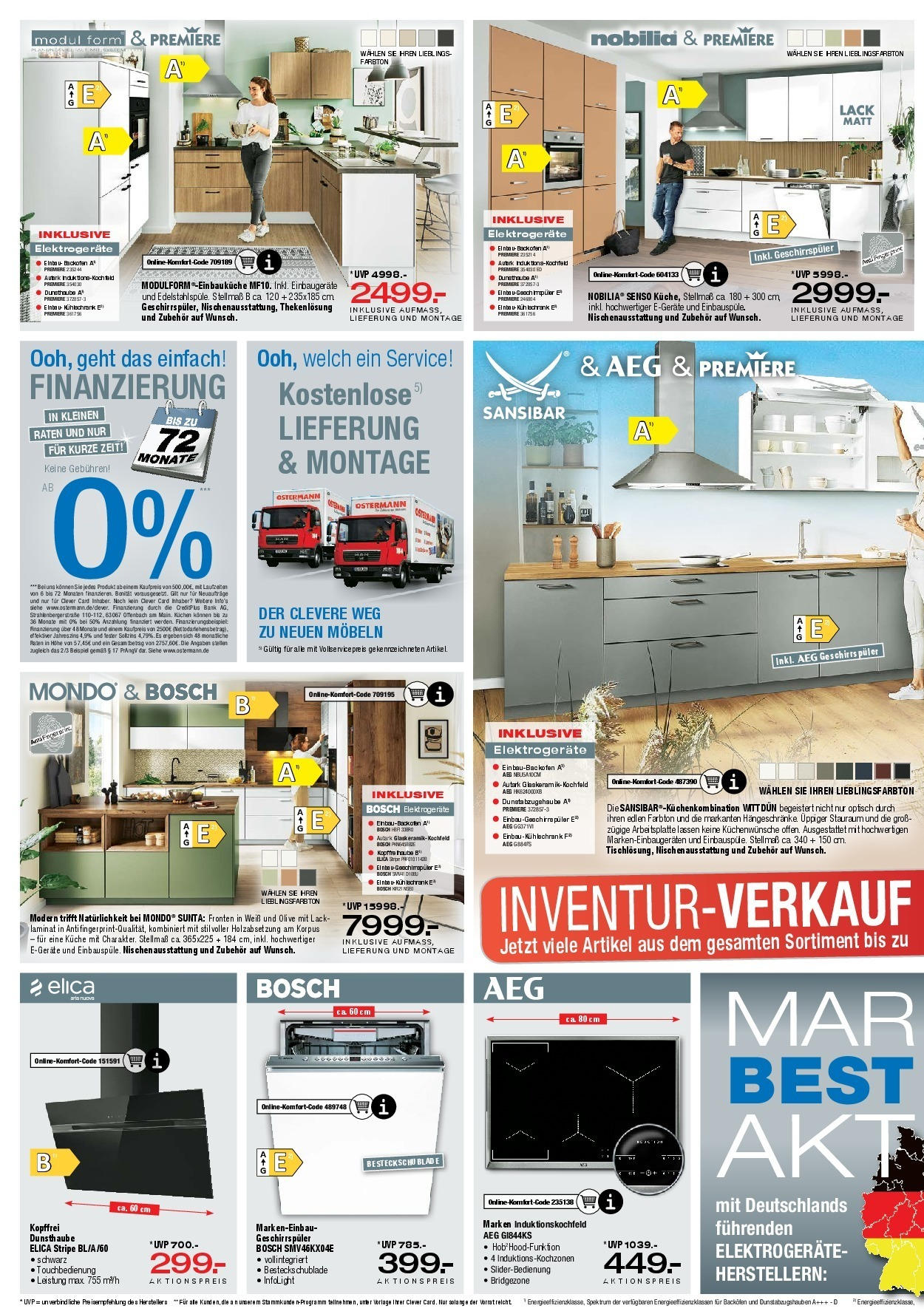 Ostermann - Möbel Ostermann: Neue Möbel wirken Wunder. (ab 13.06.2025) zum Blättern | Seite: 3 | Produkte: Bosch, Geschirrspüler, Kühlschrank, Backofen