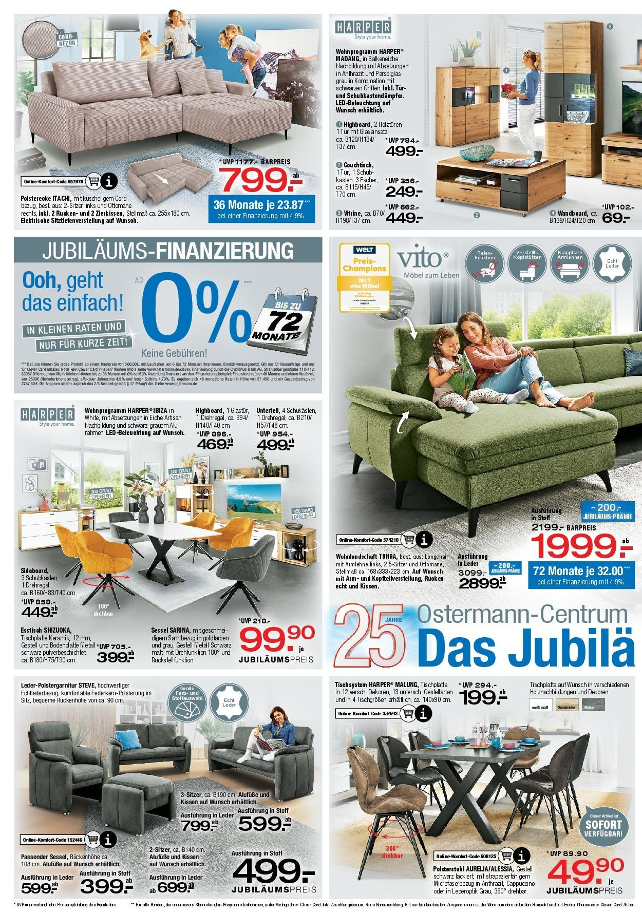 Ostermann - Möbel Ostermann: Neue Möbel wirken Wunder. (ab 13.06.2025) zum Blättern | Seite: 1 | Produkte: Wohnlandschaft, Esstisch, Kissen, Sessel