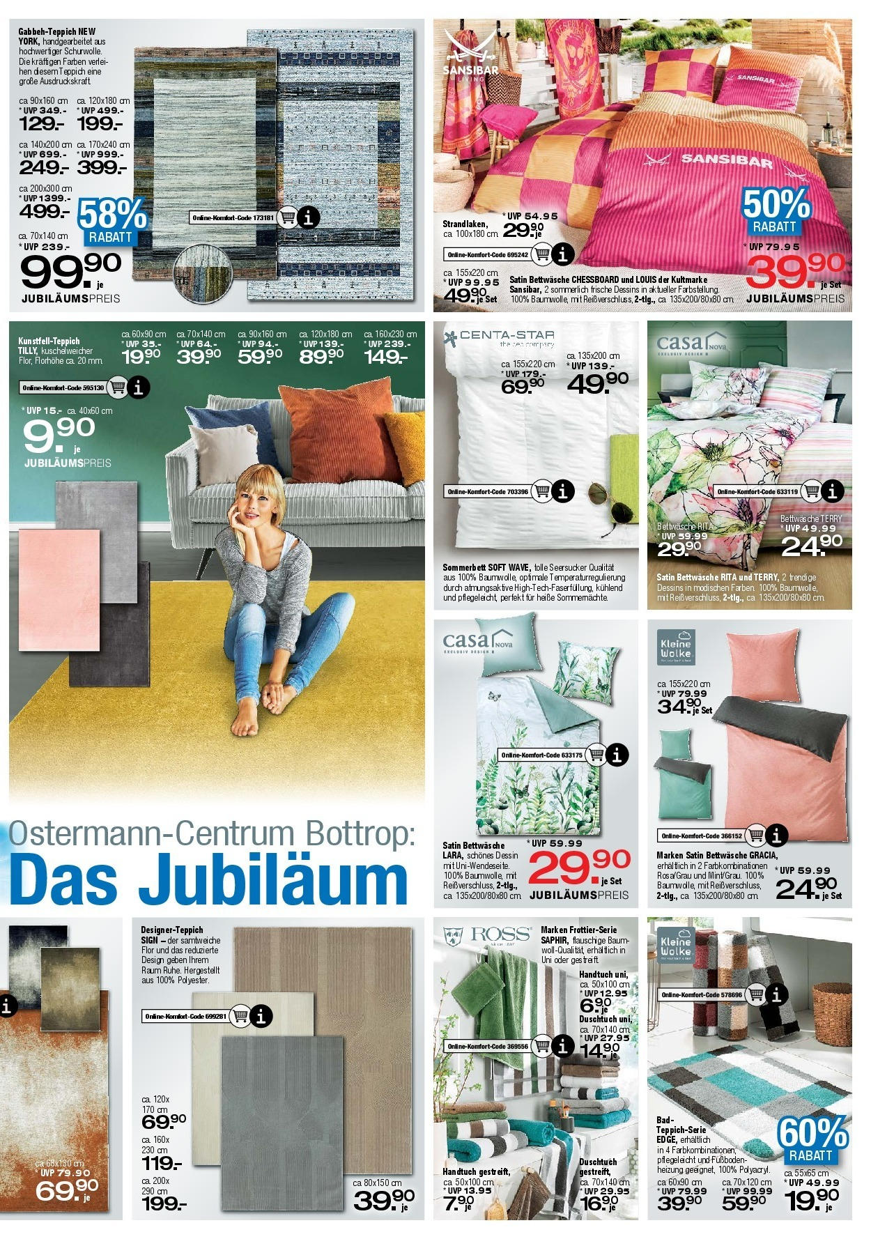 Ostermann - Möbel Ostermann: Neue Möbel wirken Wunder. (ab 13.06.2025) zum Blättern | Seite: 6 | Produkte: Bettwäsche, Bad, Teppich