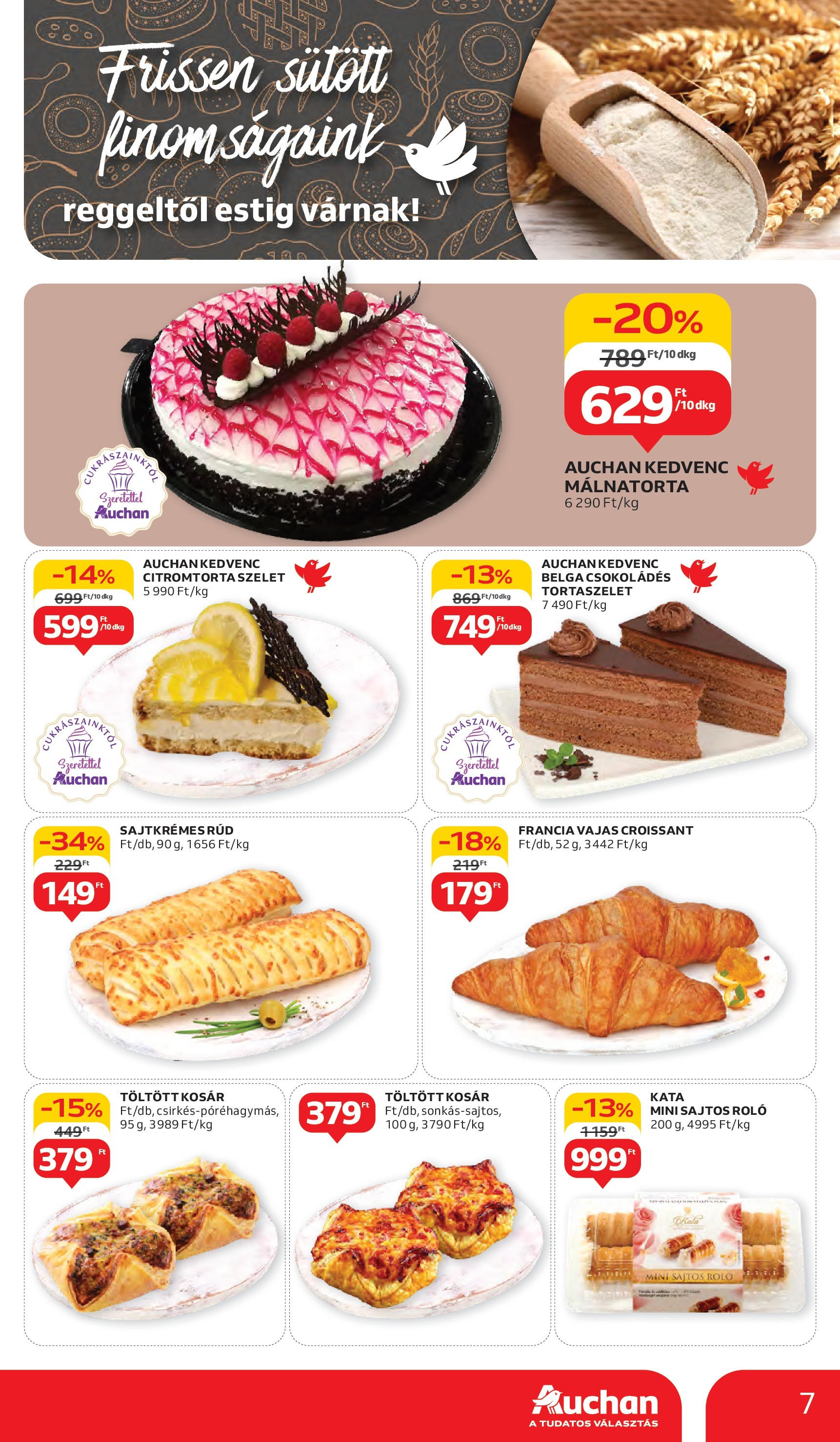 Auchan Akciós újság - 2025.06.05. -tól/töl > akció, lapozható szórólap 🛍️ | Oldal: 7 | Termékek: Croissant, Kosár, Roló