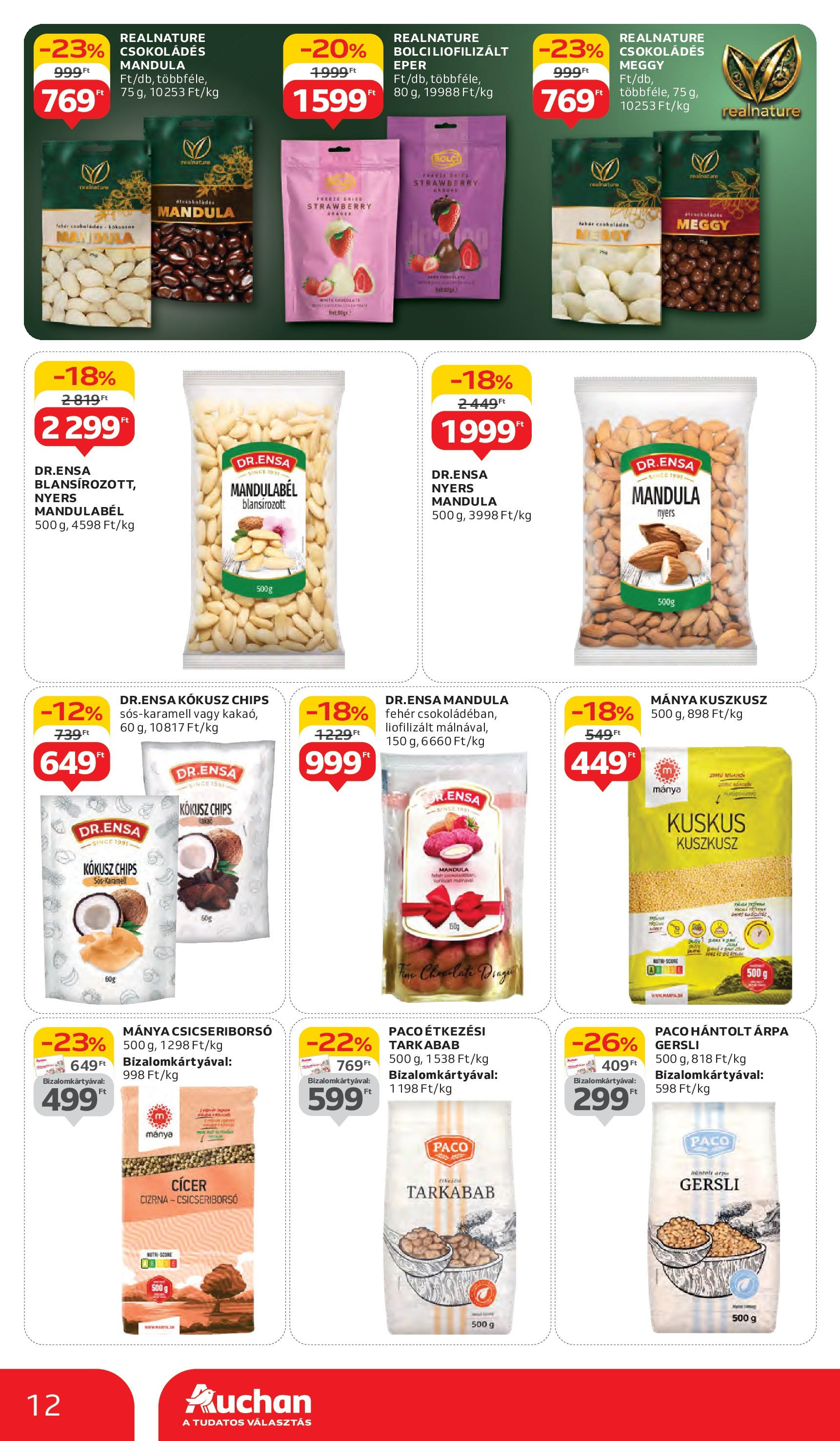 Auchan Akciós újság - 2025.06.05. -tól/töl > akció, lapozható szórólap 🛍️ | Oldal: 12 | Termékek: Chips, Meggy, Csicseriborsó, Kokusz