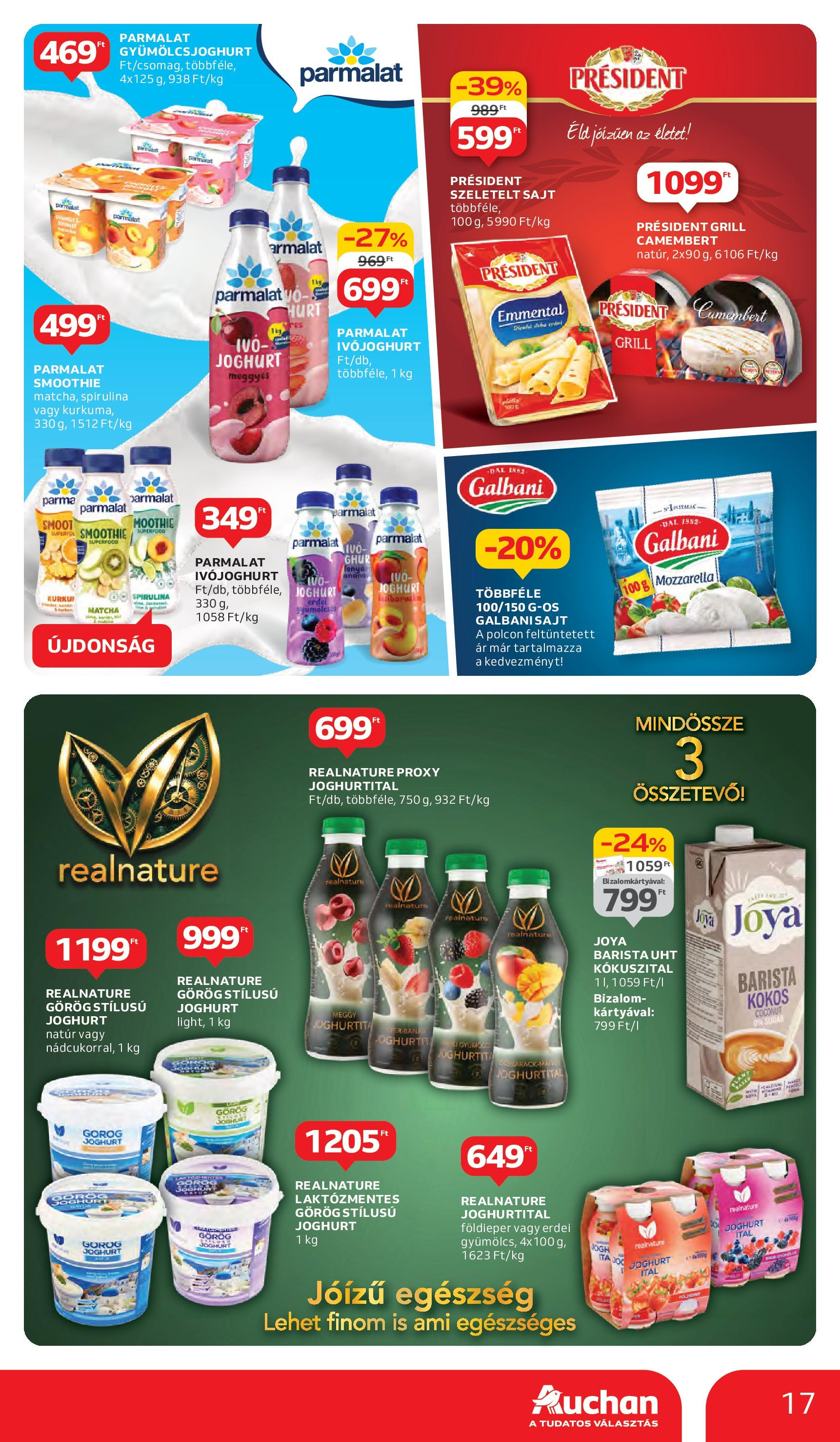Auchan Akciós újság - 2025.06.05. -tól/töl > akció, lapozható szórólap 🛍️ | Oldal: 17 | Termékek: Ivójoghurt, Meggy, Szeletelt sajt, Camembert