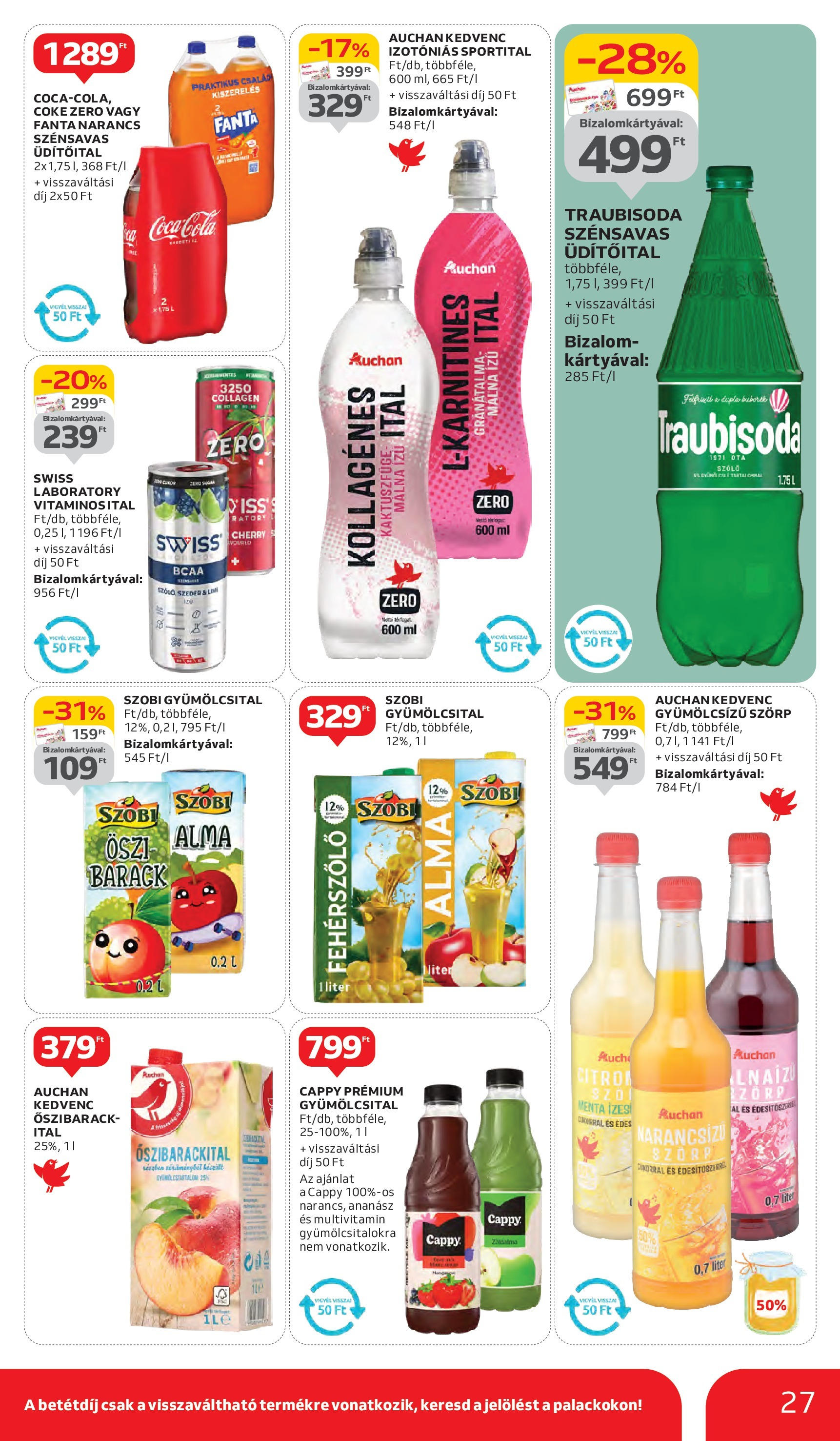 Auchan Akciós újság - 2025.06.05. -tól/töl > akció, lapozható szórólap 🛍️ | Oldal: 27 | Termékek: Szőlő, Gyümölcsital, Fanta, Ananász