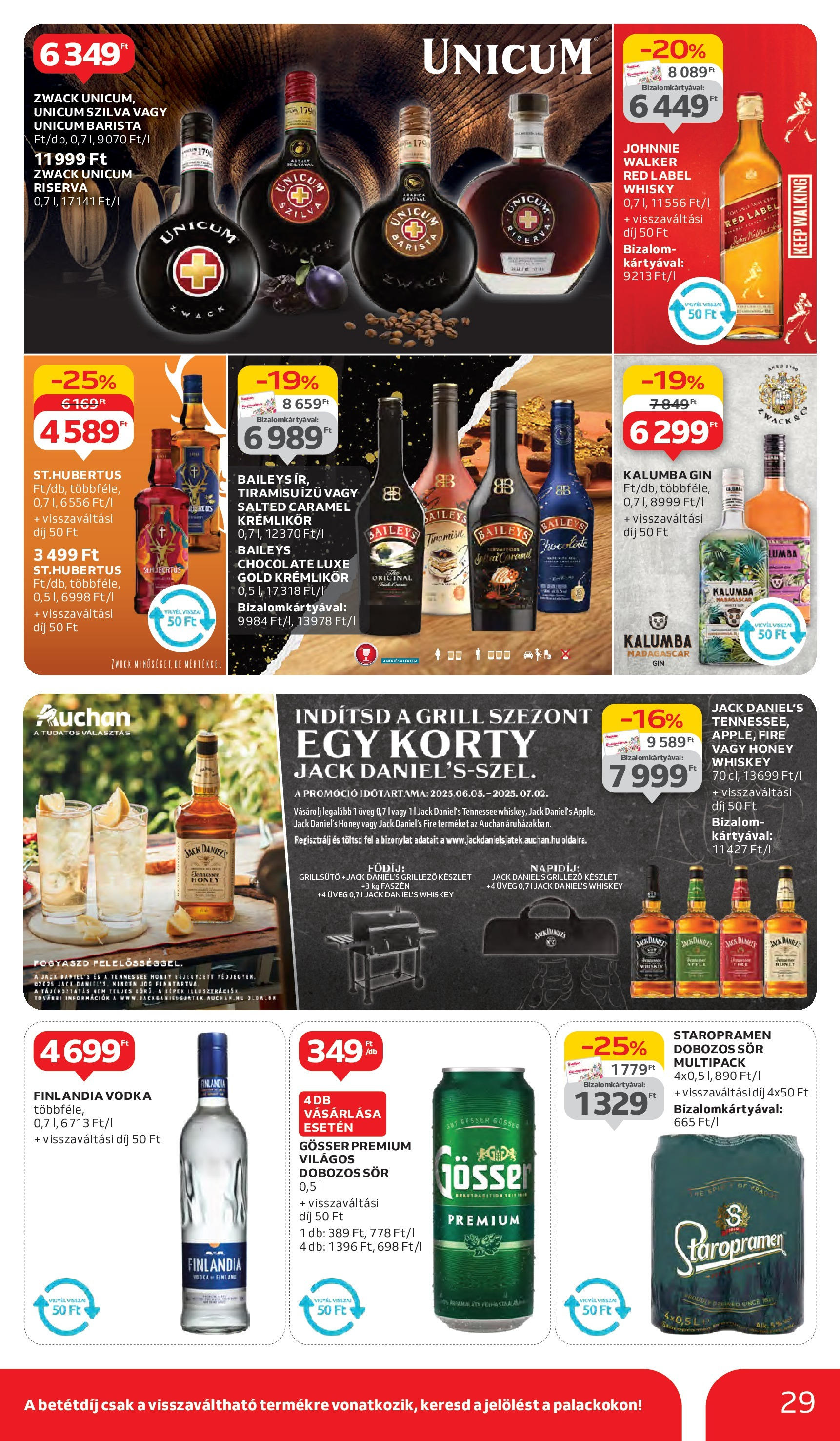 Auchan Akciós újság - 2025.06.05. -tól/töl > akció, lapozható szórólap 🛍️ | Oldal: 29 | Termékek: Grill, Szilva, Gösser, Vodka