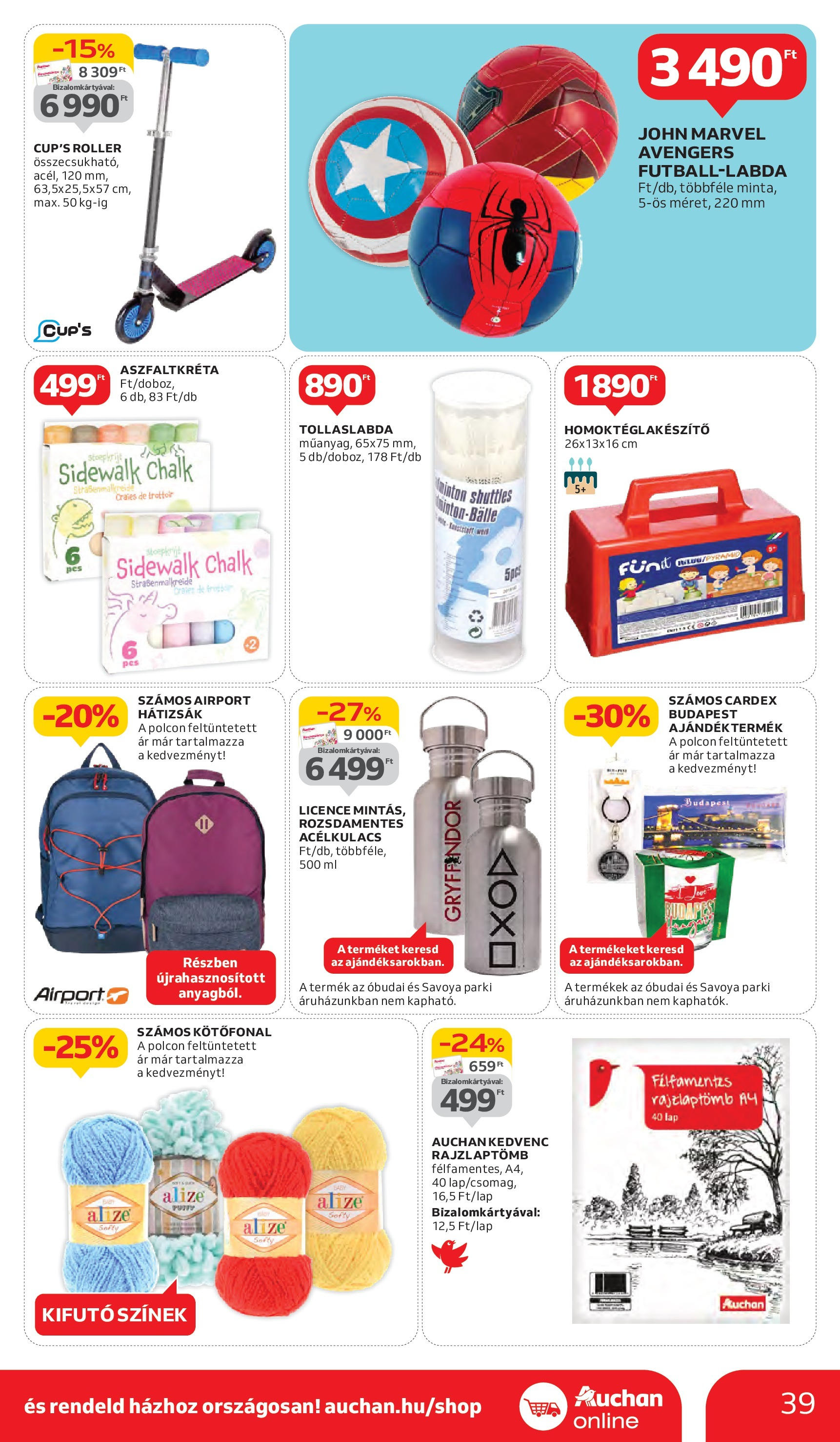 Auchan Akciós újság - 2025.06.05. -tól/töl > akció, lapozható szórólap 🛍️ | Oldal: 39 | Termékek: Hátizsák, Roller