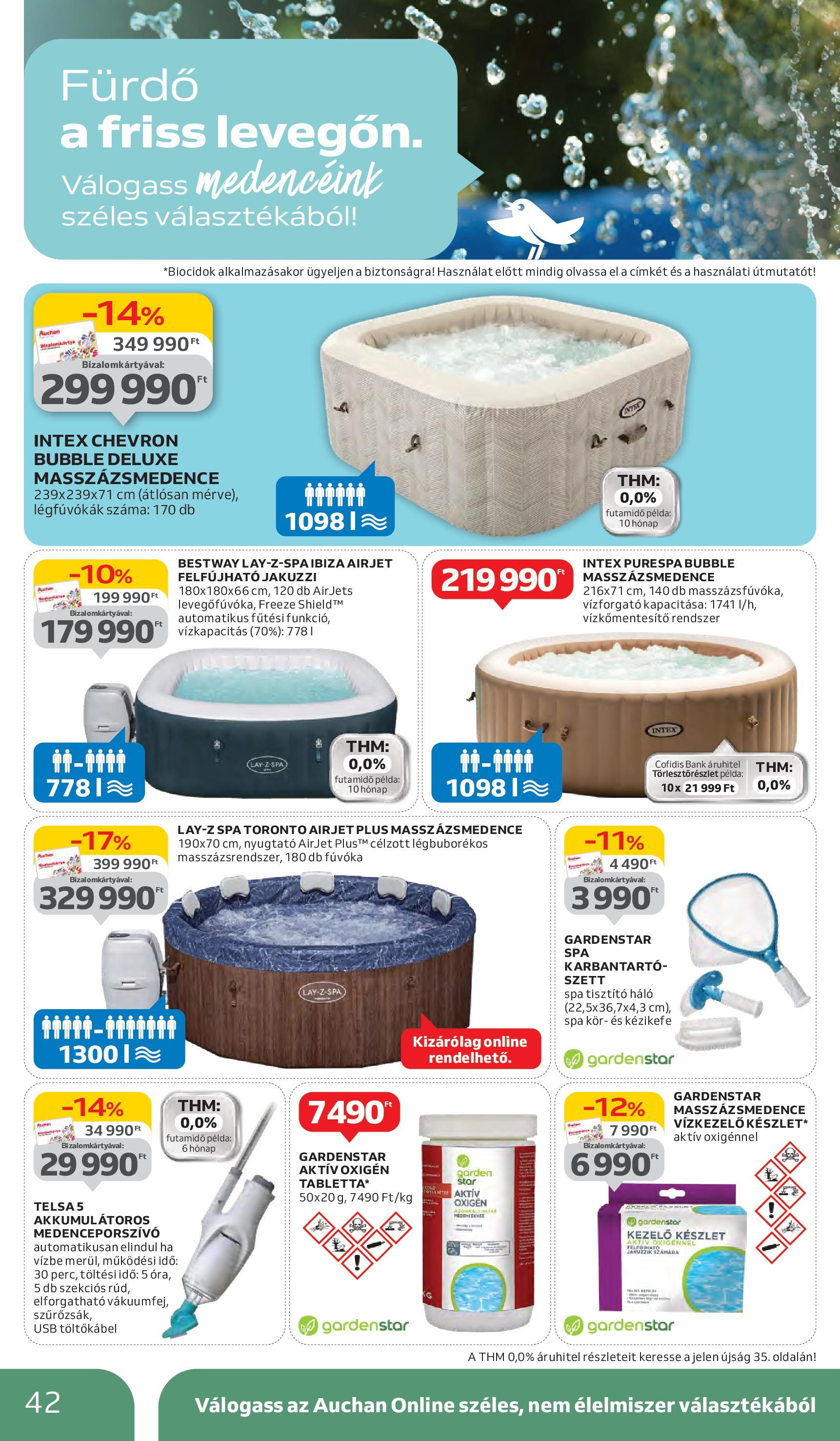 Auchan Akciós újság - 2025.06.05. -tól/töl > akció, lapozható szórólap 🛍️ | Oldal: 42 | Termékek: Jakuzzi, USB, Felfújható jakuzzi