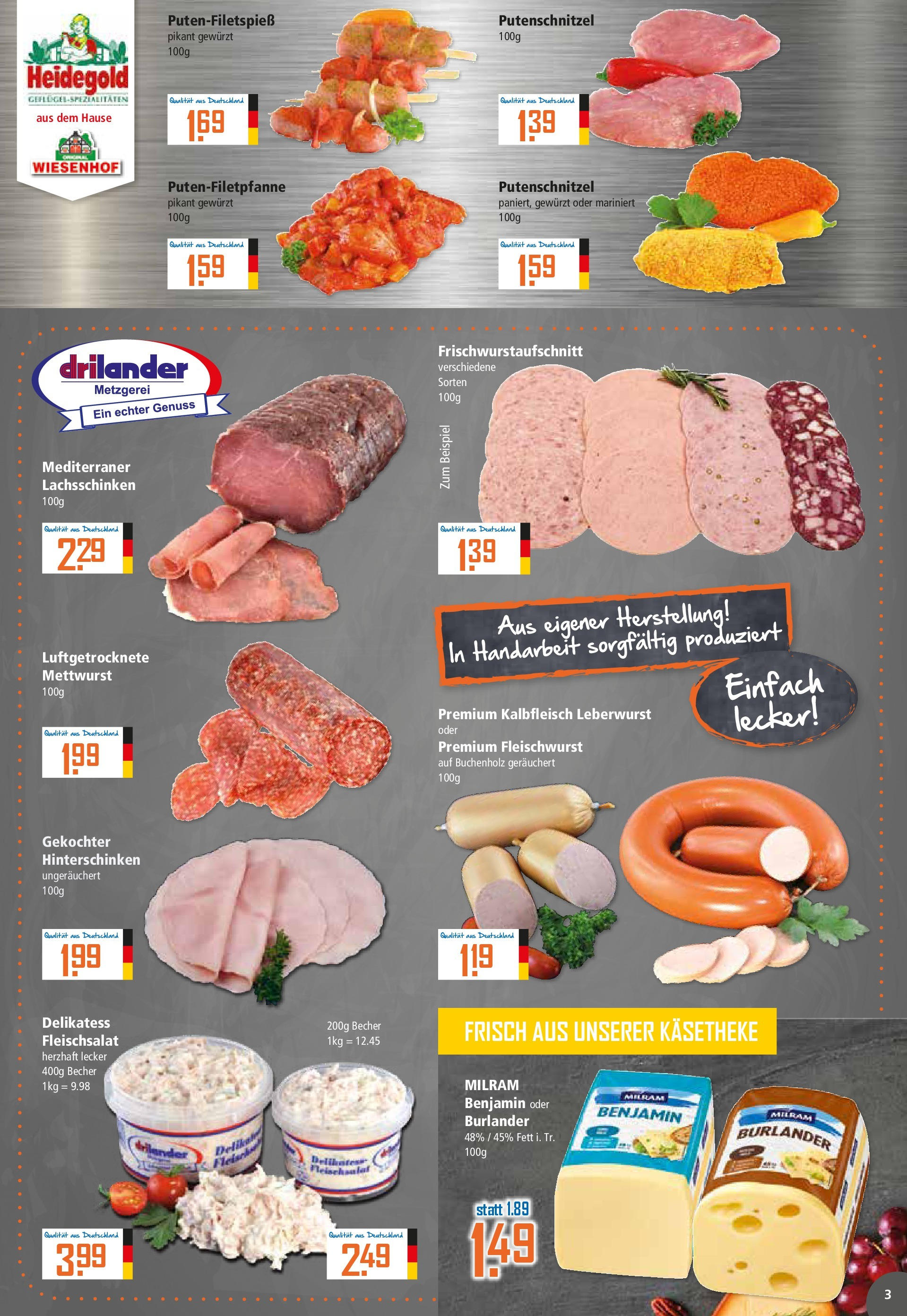 Klaas & Kock - K+K: Wochenangebote (ab 16.06.2025) zum Blättern | Seite: 3 | Produkte: Milram, Putenschnitzel