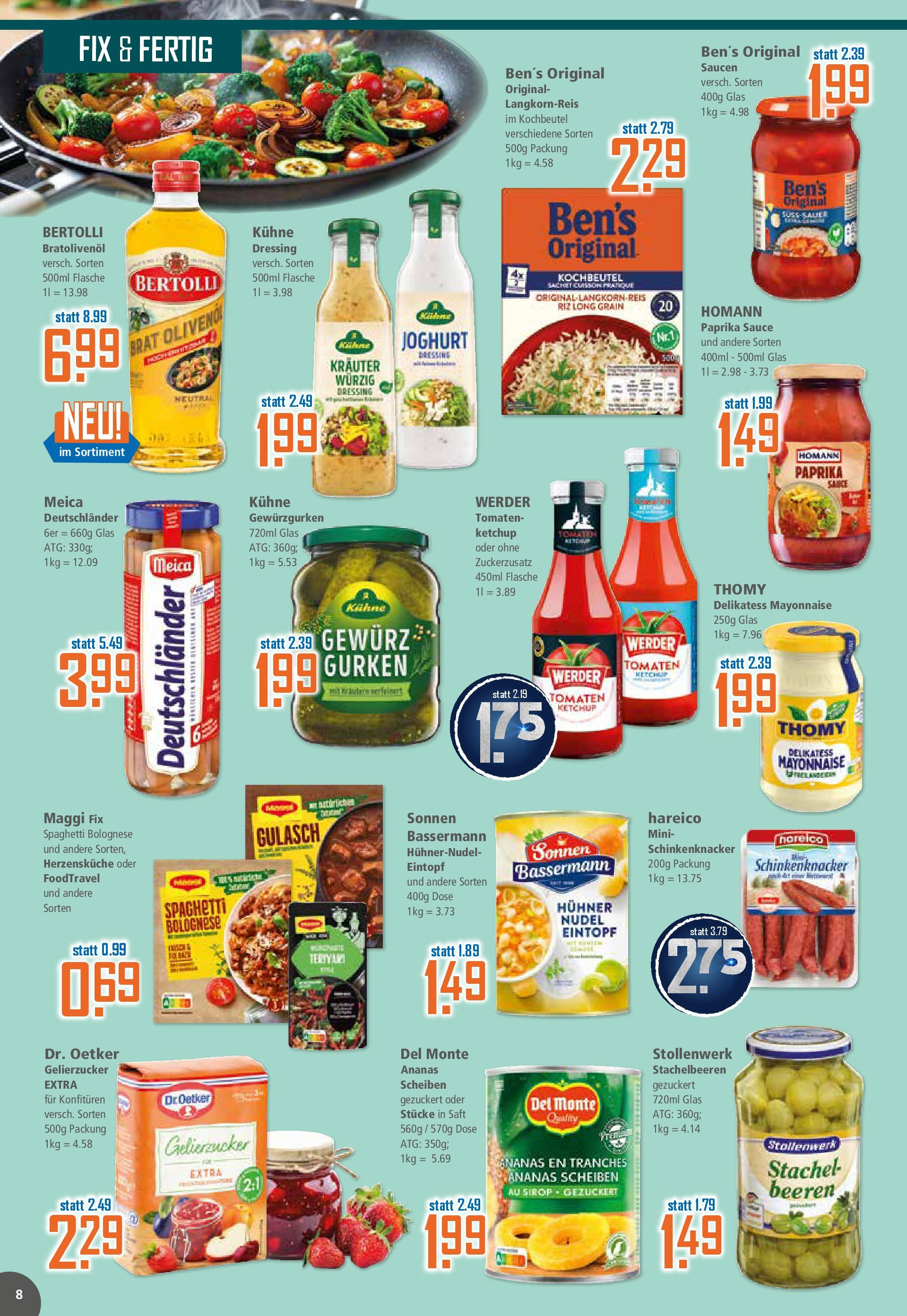 Klaas & Kock - K+K: Wochenangebote (ab 16.06.2025) zum Blättern | Seite: 8 | Produkte: Olivenol, Meica, Mayonnaise, Gulasch